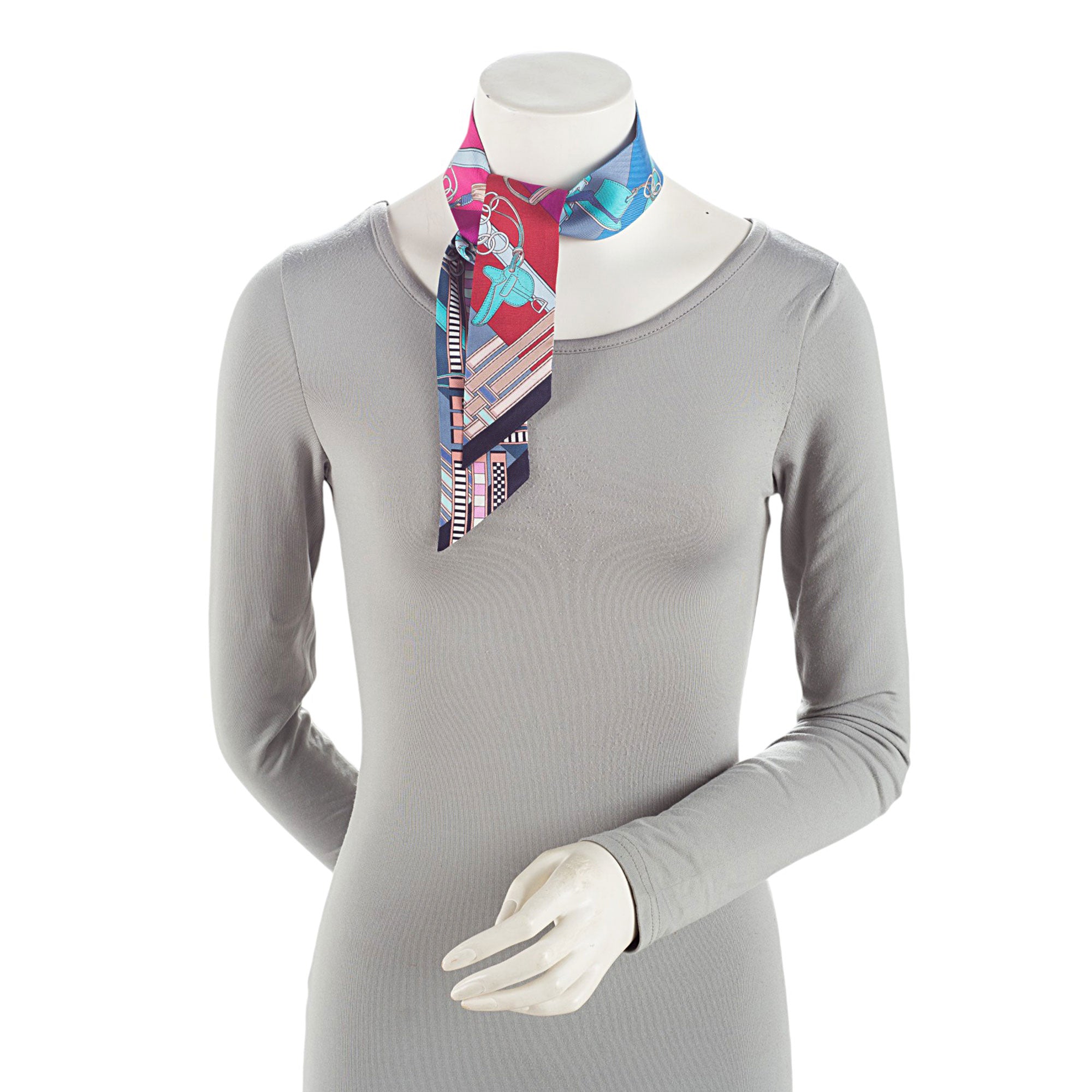 Hermes Silk Brides et Gris-Gris Twilly Scarf (SHF-vP9AYA)
