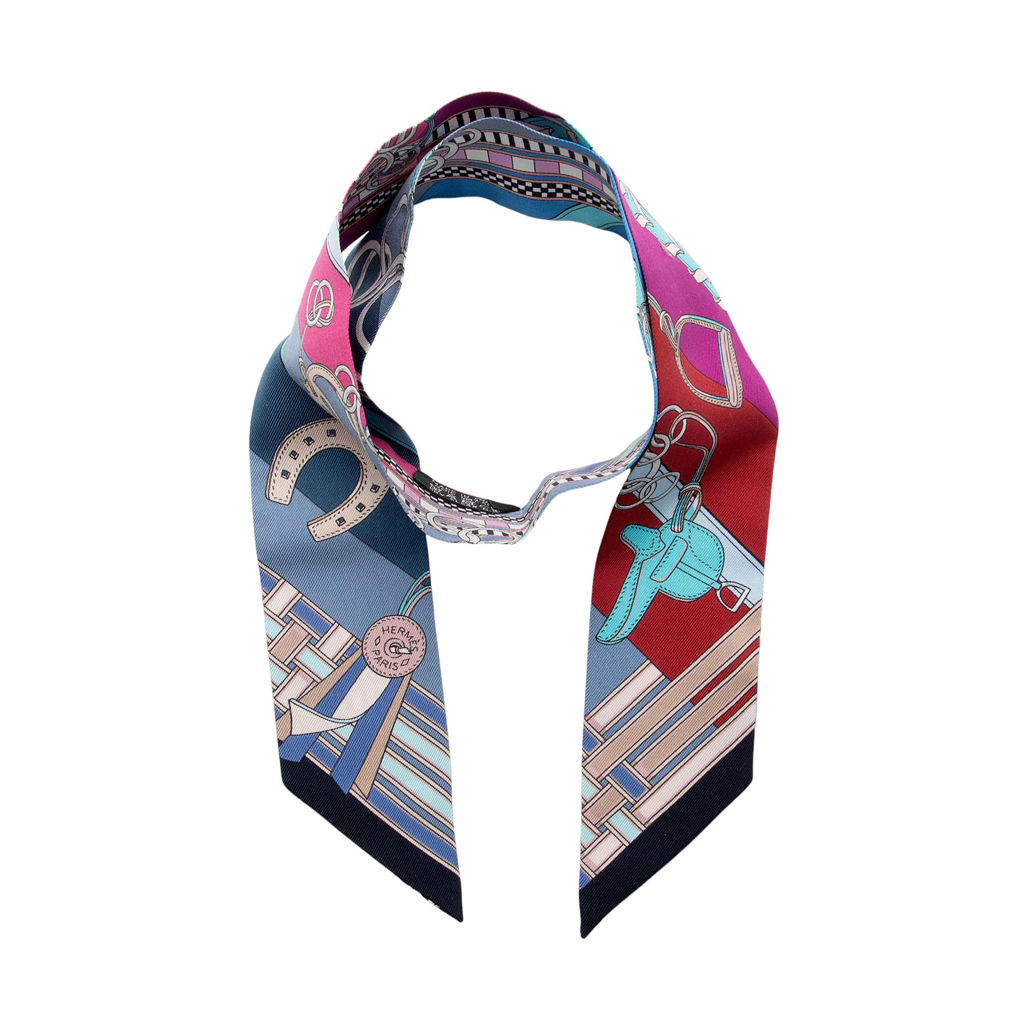 Hermes Silk Brides et Gris-Gris Twilly Scarf (SHF-vP9AYA)