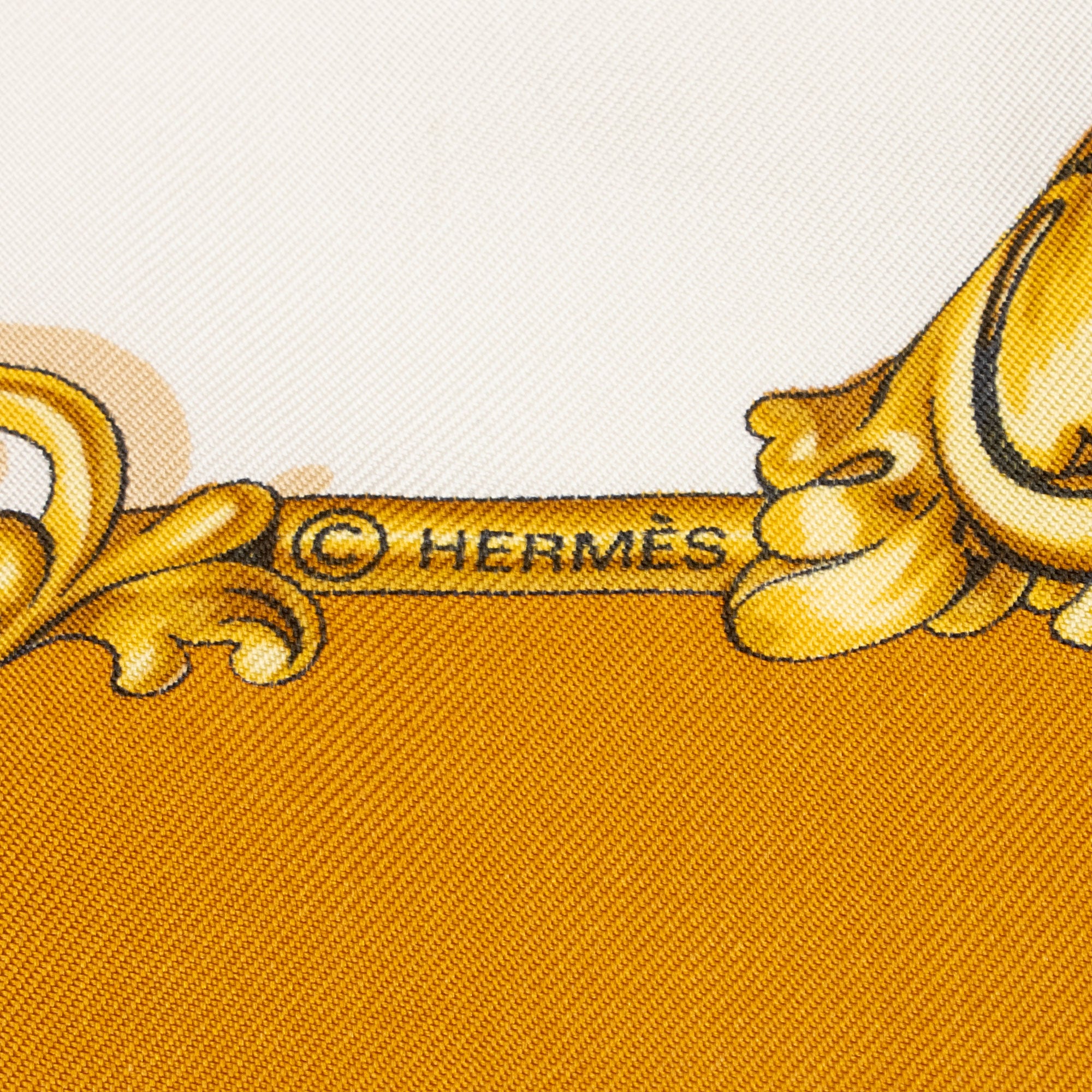 Hermes Silk Carrosse Dor 90cm Scarf (SHF-Hgp9ag)