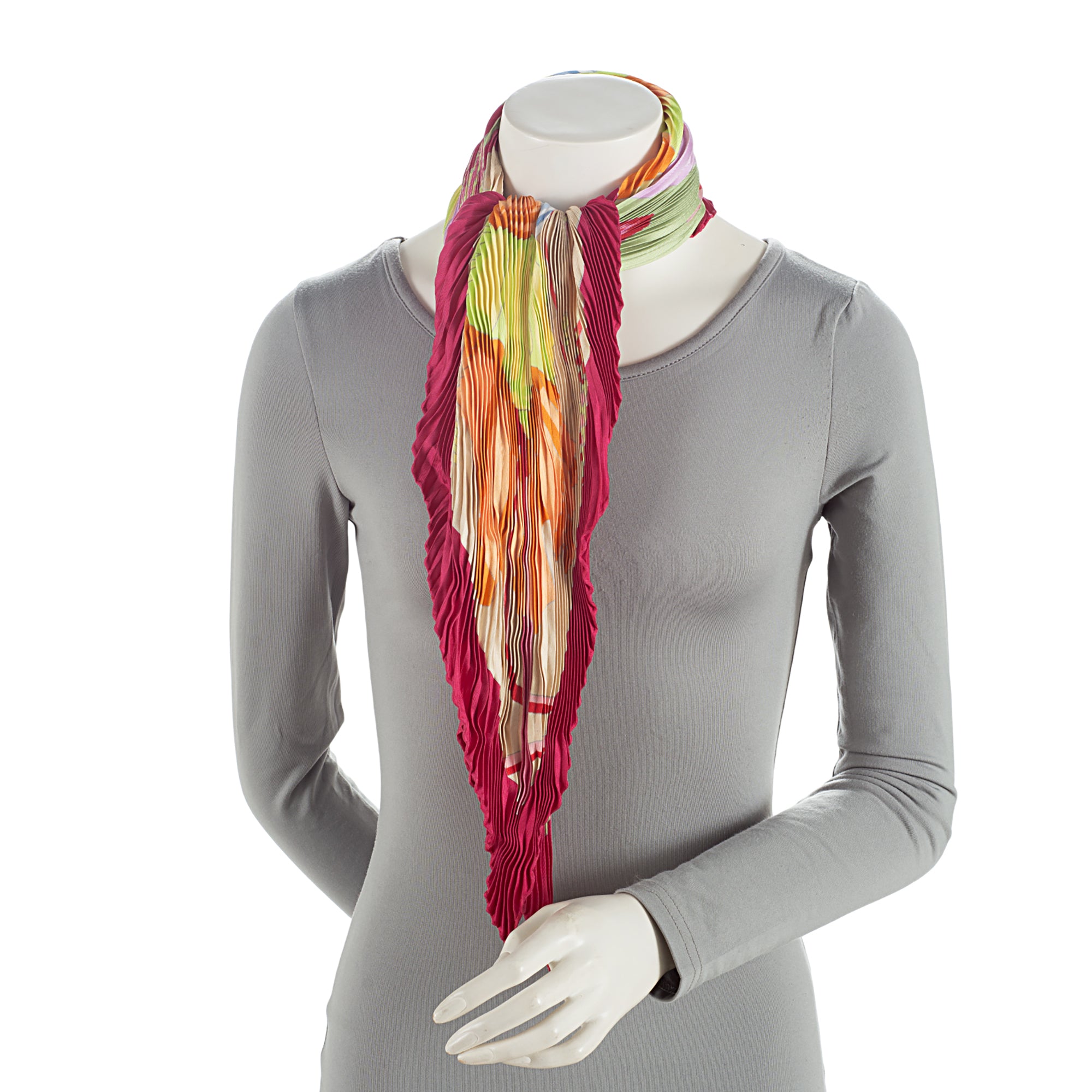 Hermes Silk Charmes Des Plages Normandes II 90cm Plisse Scarf (SHF-3ZMjEI)