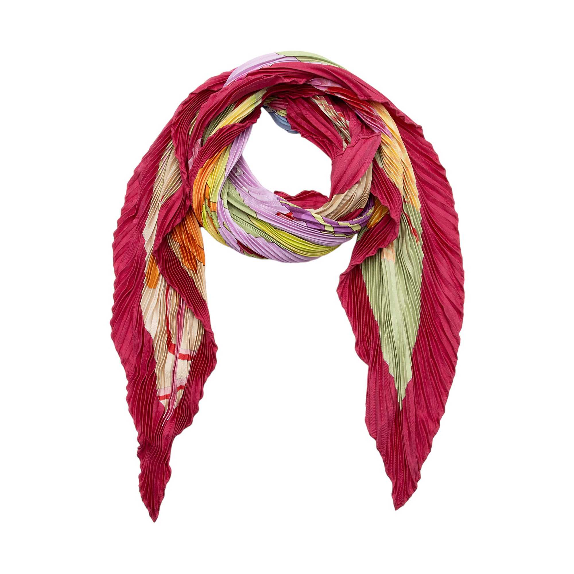 Hermes Silk Charmes Des Plages Normandes II 90cm Plisse Scarf (SHF-3ZMjEI)