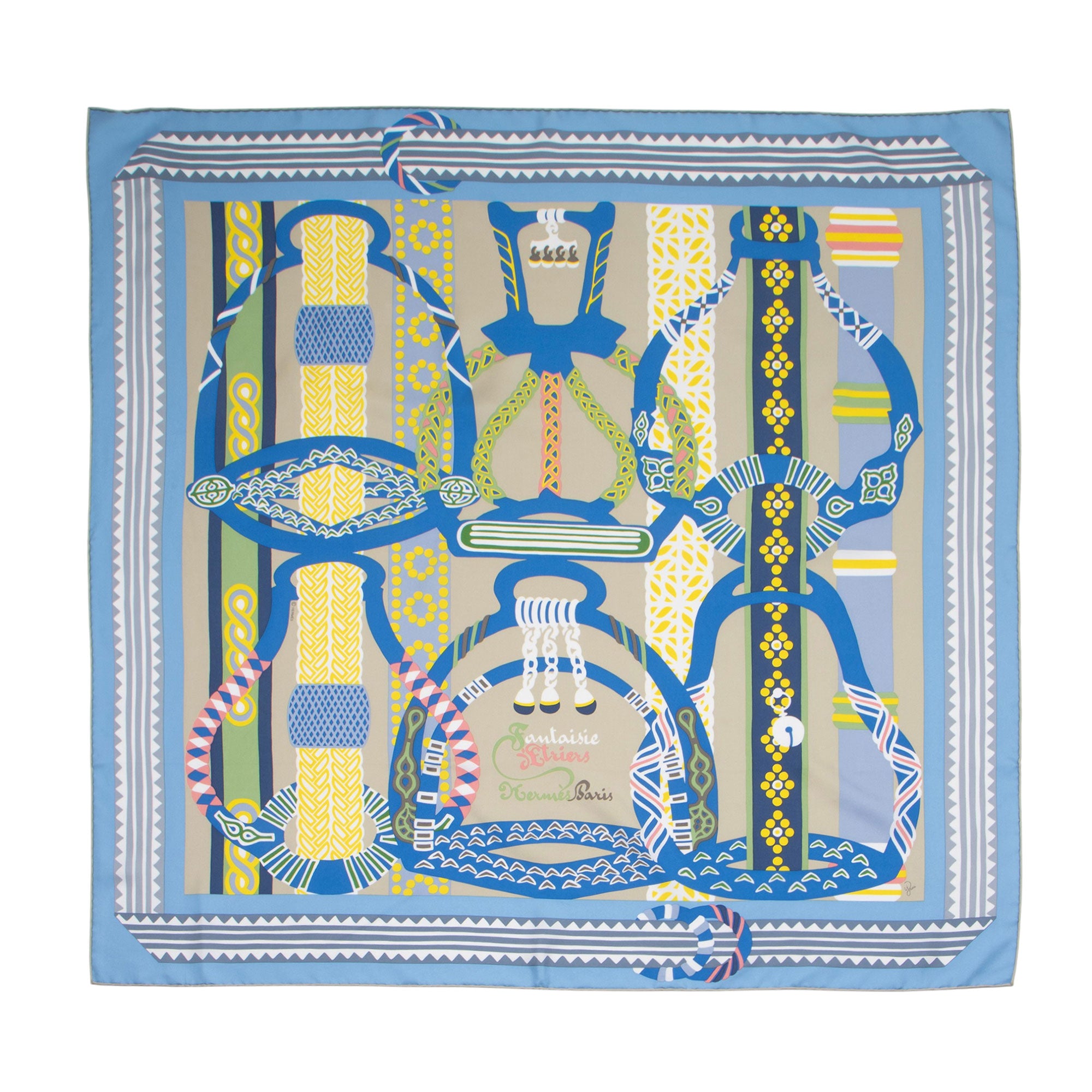 Hermes Silk Fantaisie D'etriers 90cm Scarf