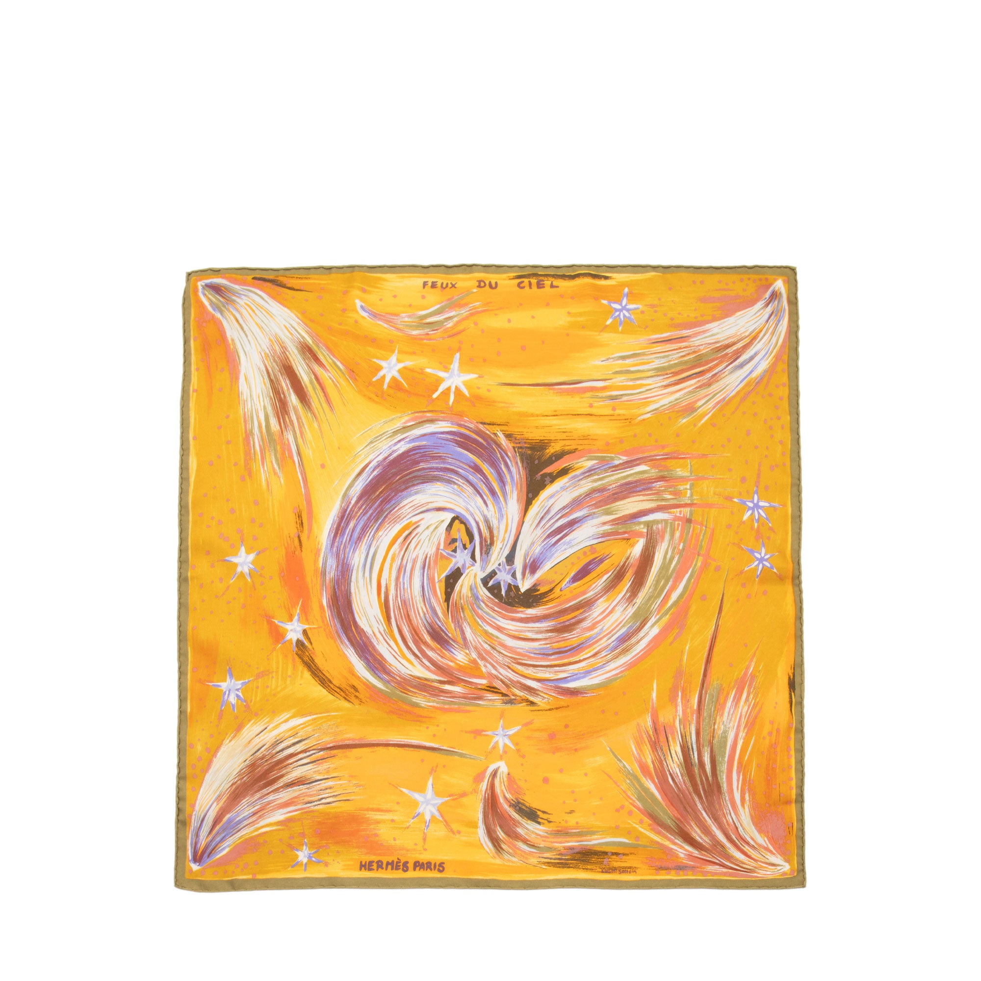 Hermes Silk Feux Du Ciel 40cm Pocket Square (SHF-6xcId1)