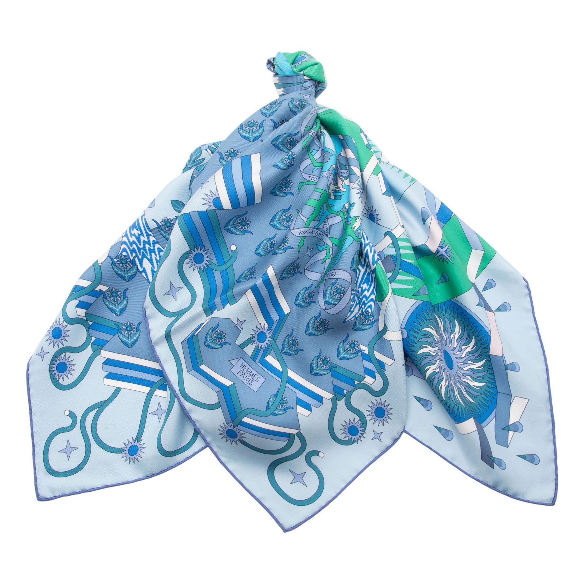 Hermes Silk La Source de Pegase 90cm Scarf