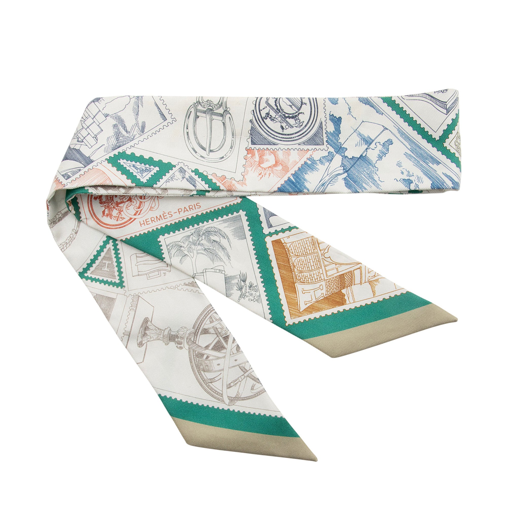 Hermes Silk Le Philateliste Du Faubourg Twilly Scarf