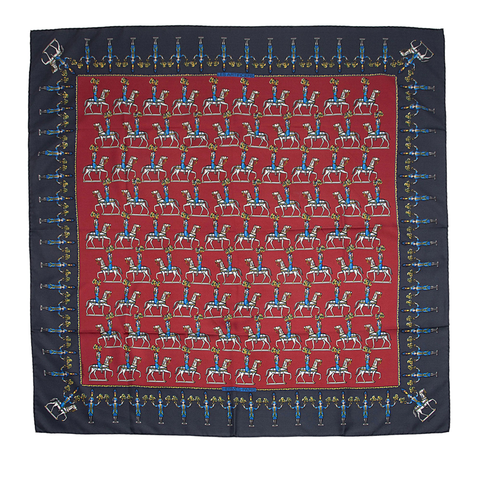 Hermes Silk Les Artificiers 90cm Scarf (SHF-d0s4nA)