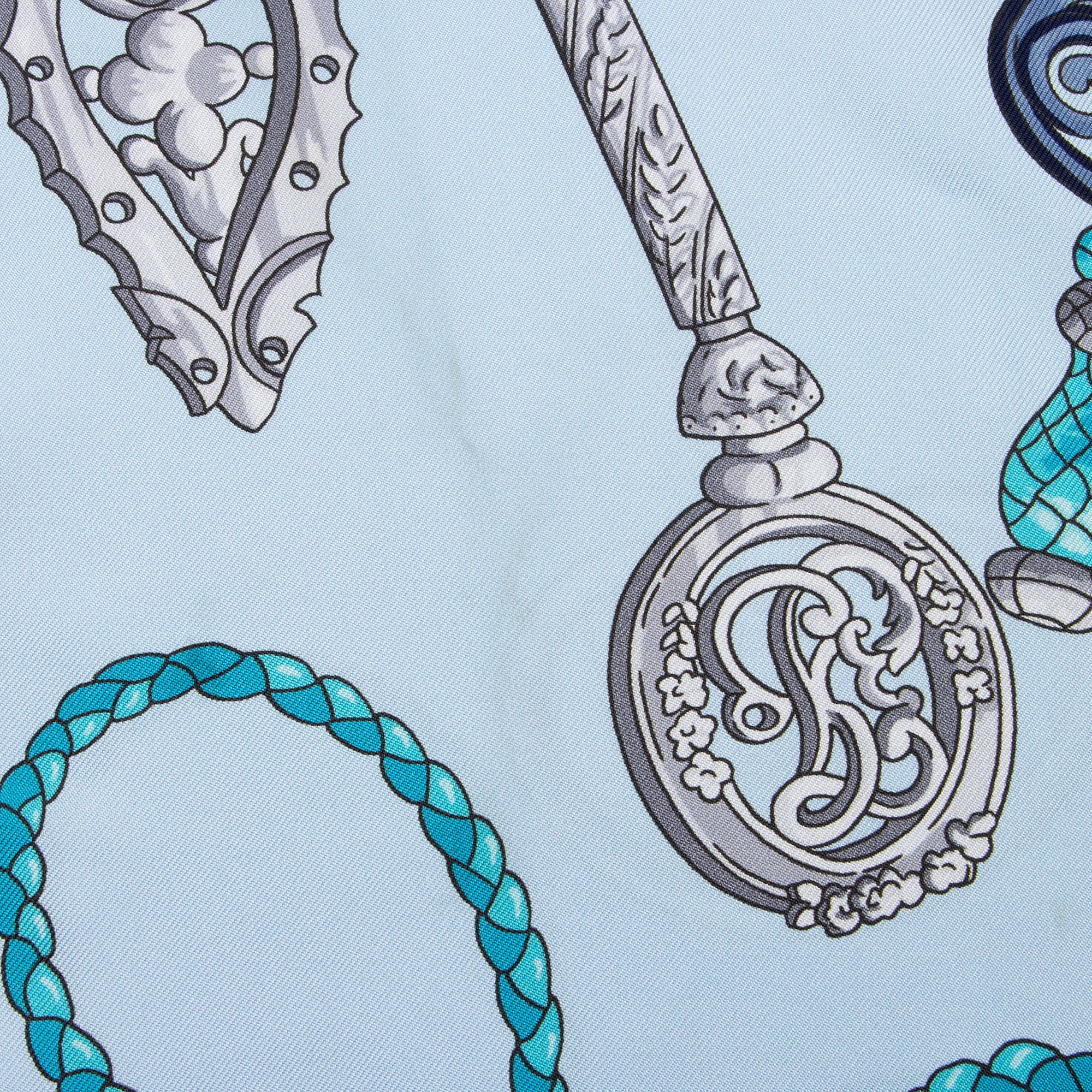 Hermes Silk Les Cles Maxi Twilly Scarf