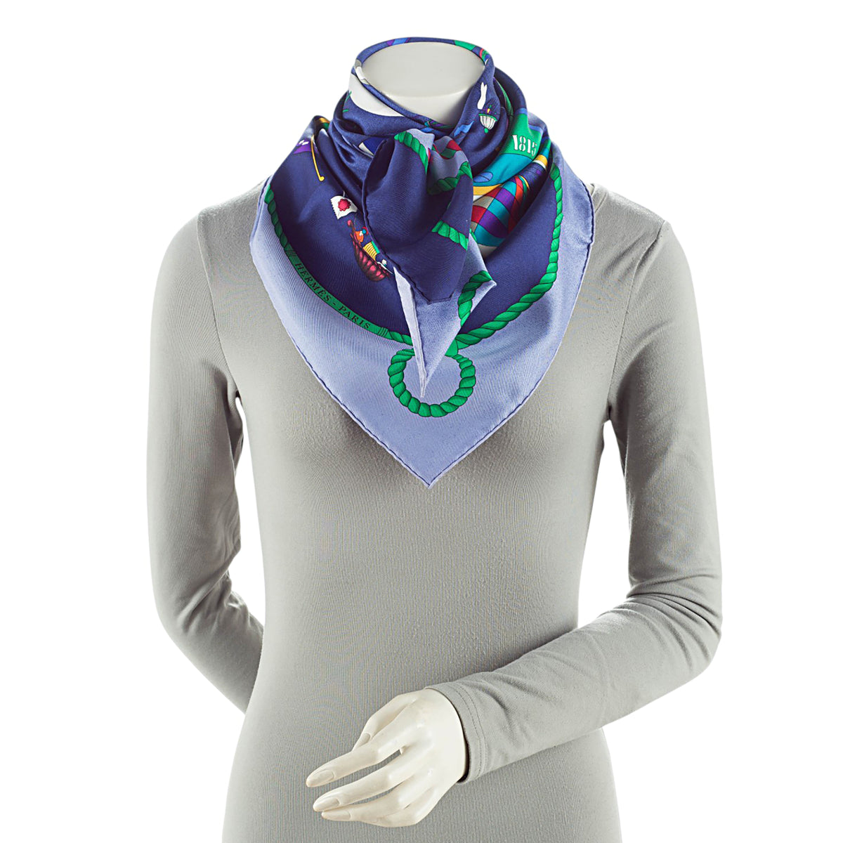 Hermes Silk Les Folies du Ciel 90cm Scarf