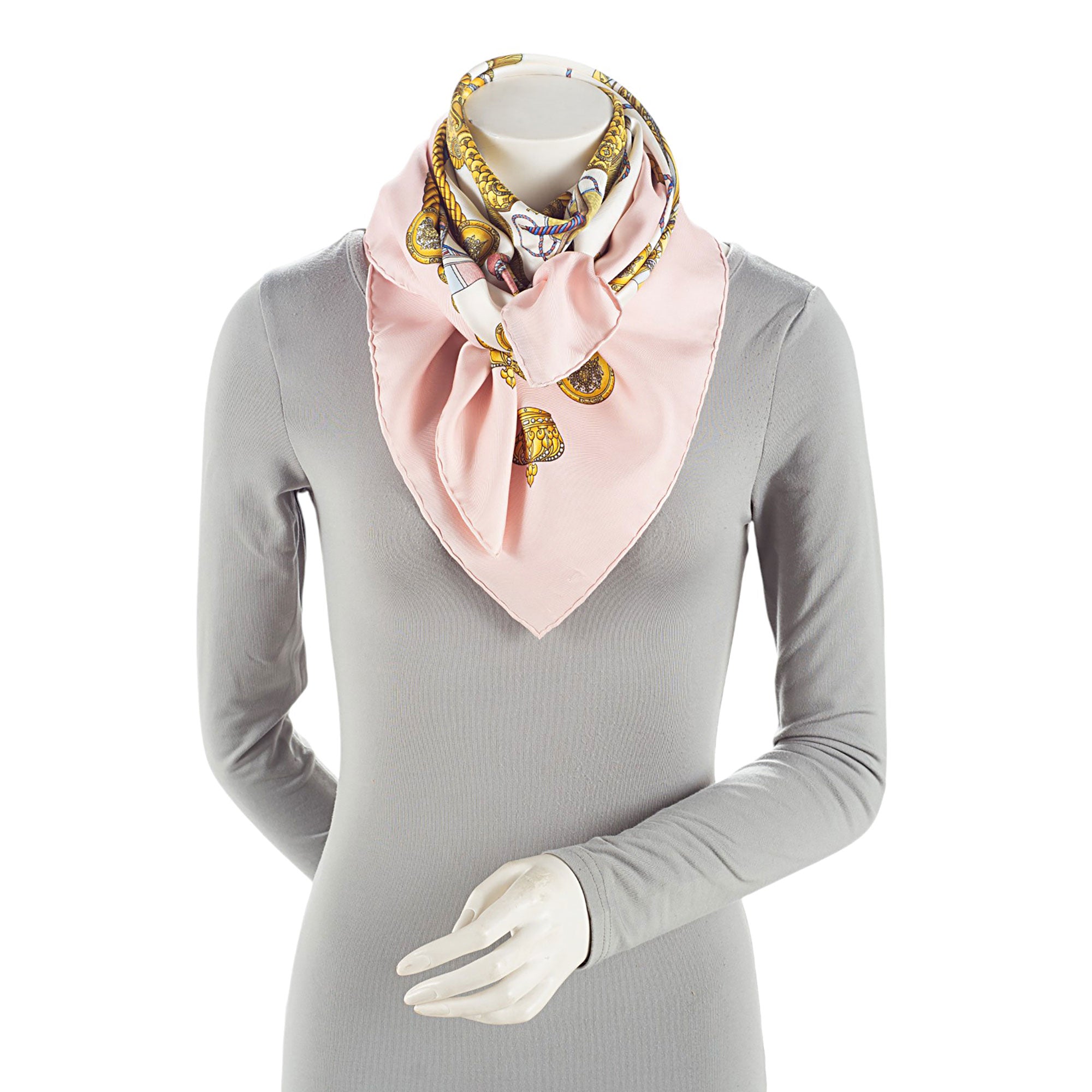 Hermes Silk Les Tambours 90cm Scarf