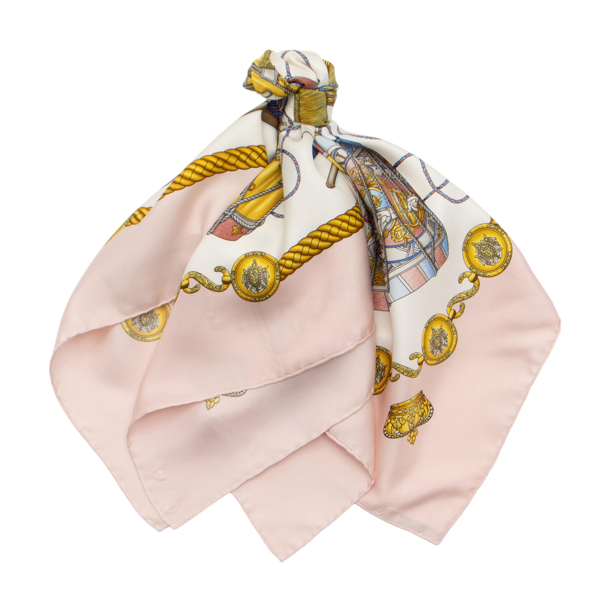 Hermes Silk Les Tambours 90cm Scarf