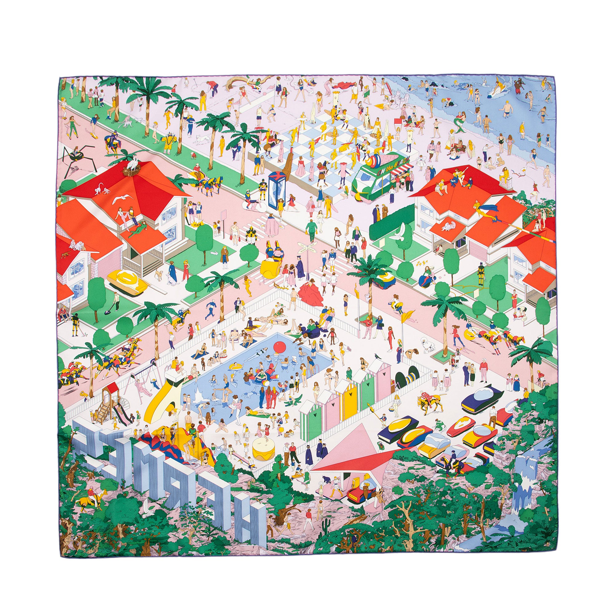 Hermes Silk On The Beach 90cm Scarf (SHF-mMGJNC)