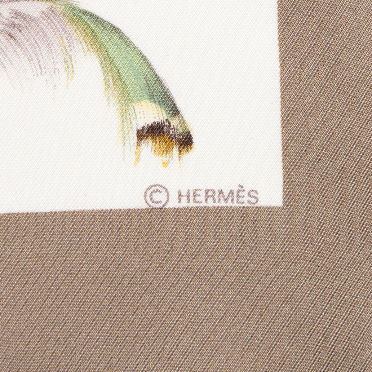 Hermes Silk Plumes Par Henri De Linares 90cm Scarf