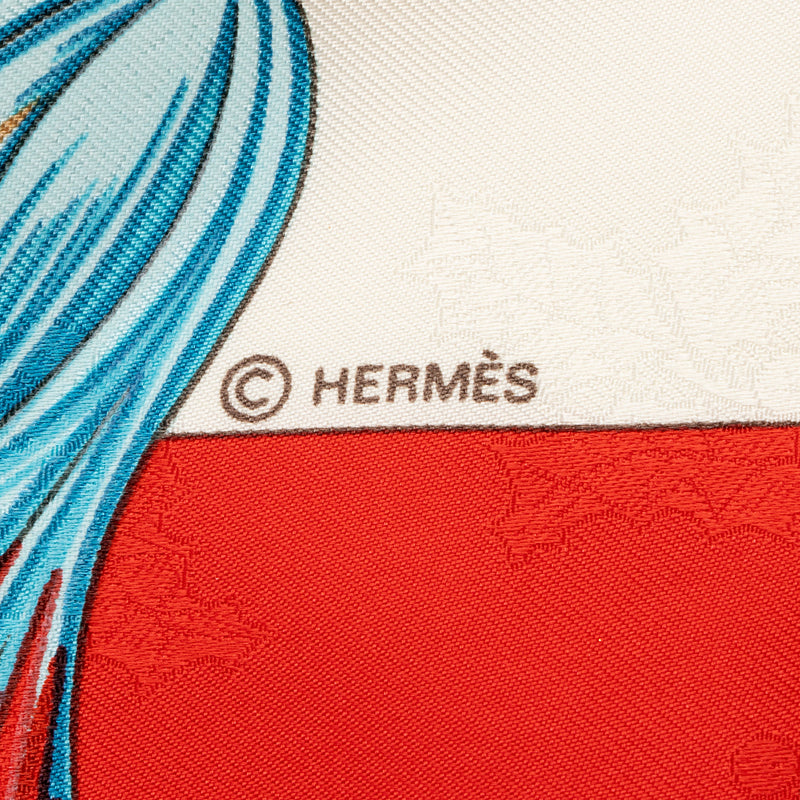 Hermes Silk Plumes et Grelots 90cm Scarf (SHF-vUBtGD)