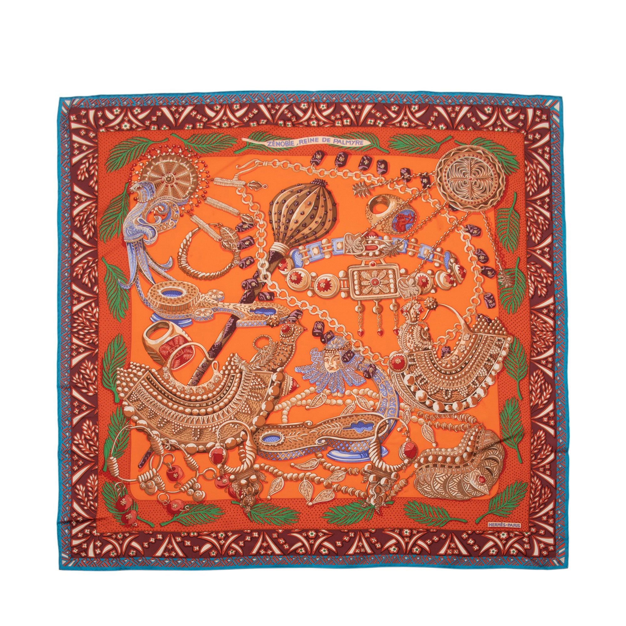 Hermes Silk Zenobie Reine De Palmyre 90cm Scarf