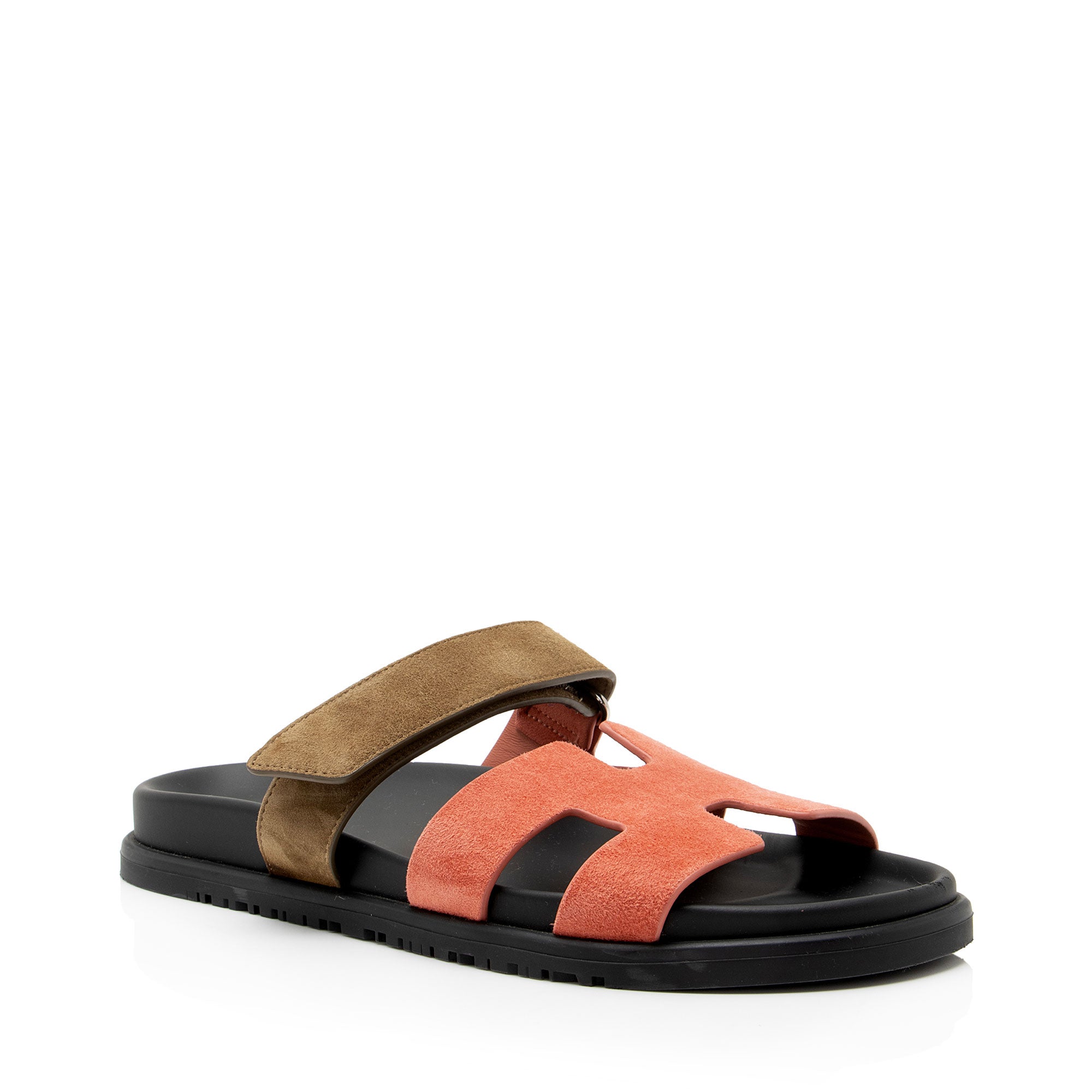 Hermes Suede Chypre Slide Sandals - Size 8.5 / 38.5