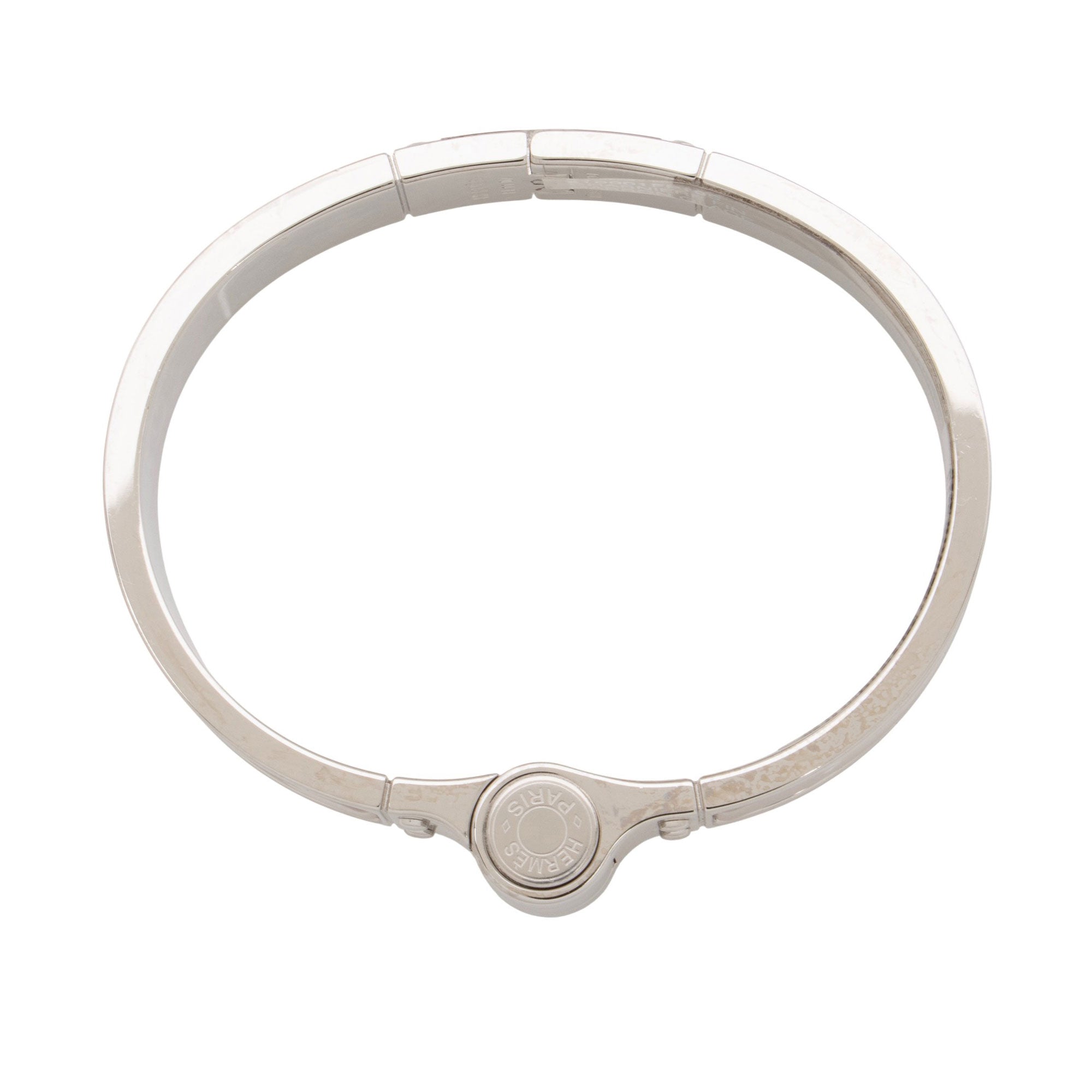 Hermes Enamel Charniere Uni Hinged Narrow Bracelet