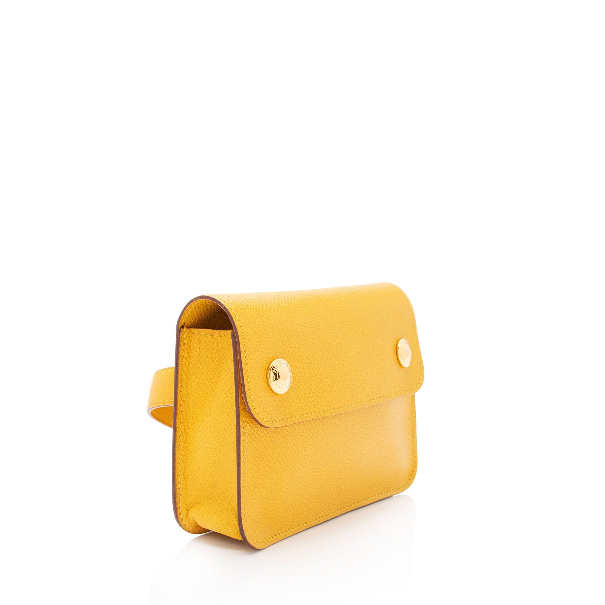 Hermes Vintage Chevel Leather Pochette Green Belt Bag (SHF-Zes22t)