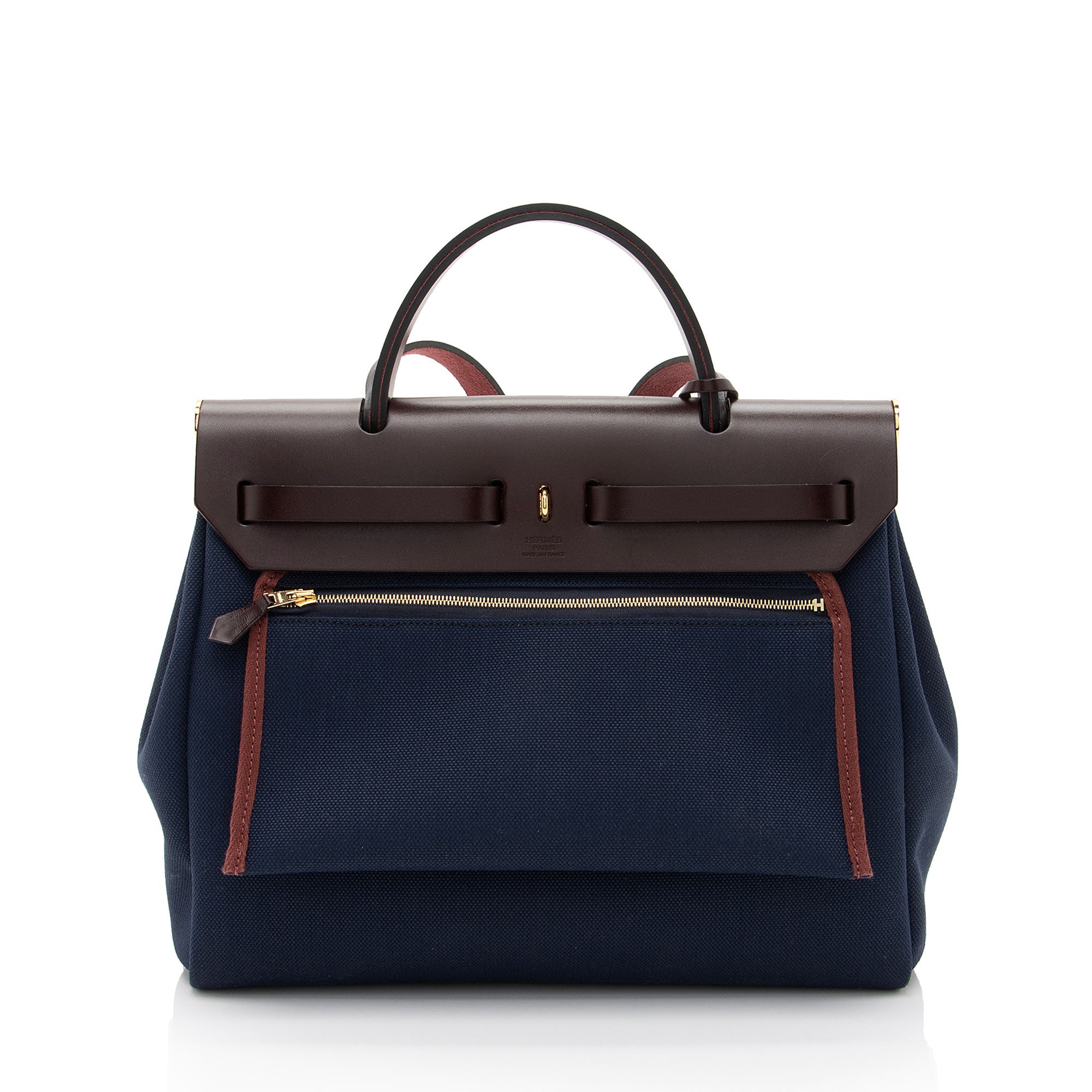 Hermes Vintage Toile Vache Hunter Herbag 31 Tote (SHF-Em4DAU)