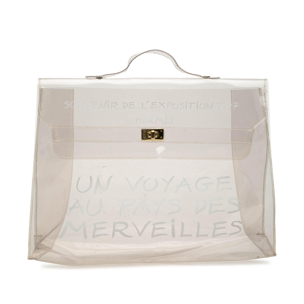 Hermes Vinyl Souvenir De L Exposition Kelly Handbag