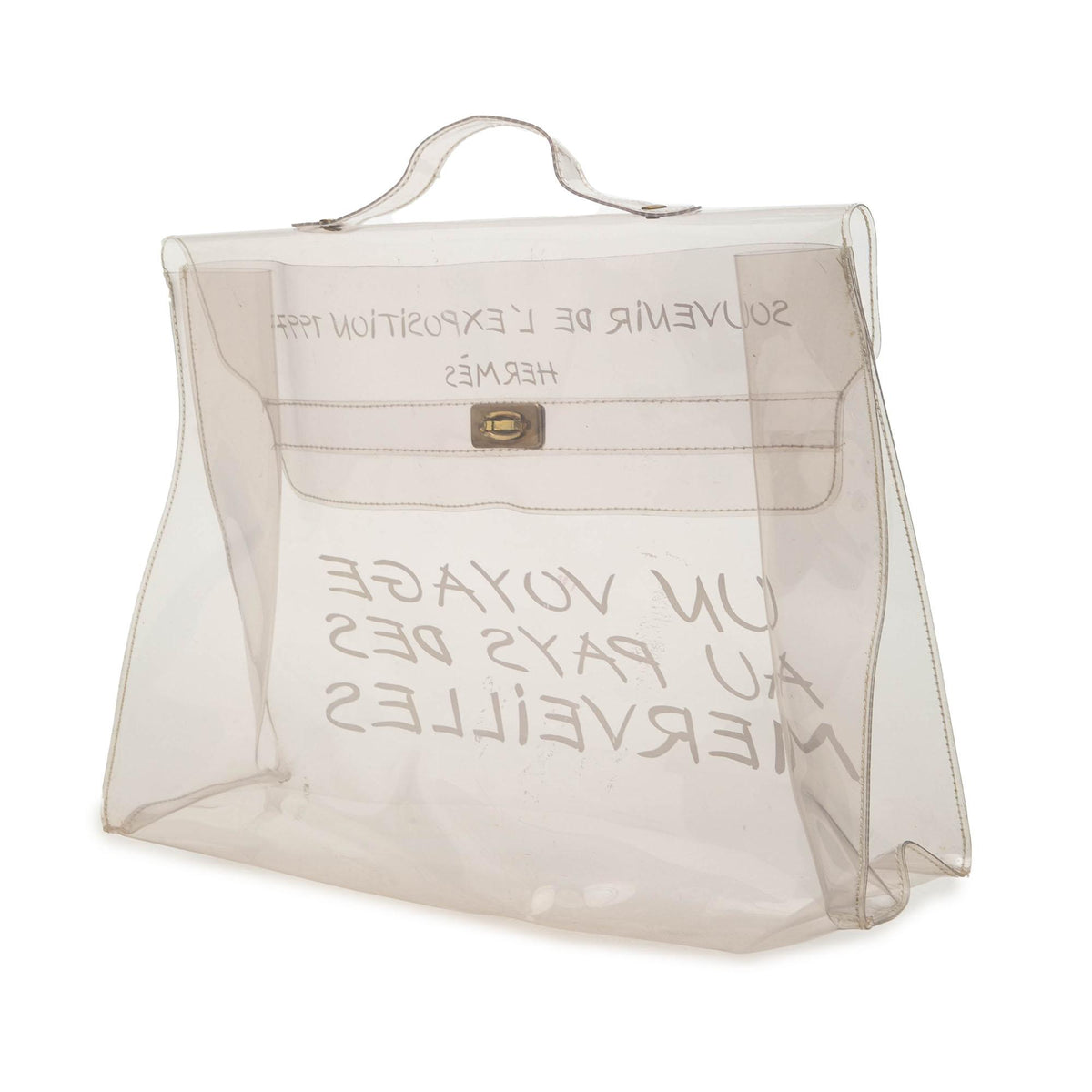 Hermes Vinyl Souvenir De L Exposition Kelly Handbag