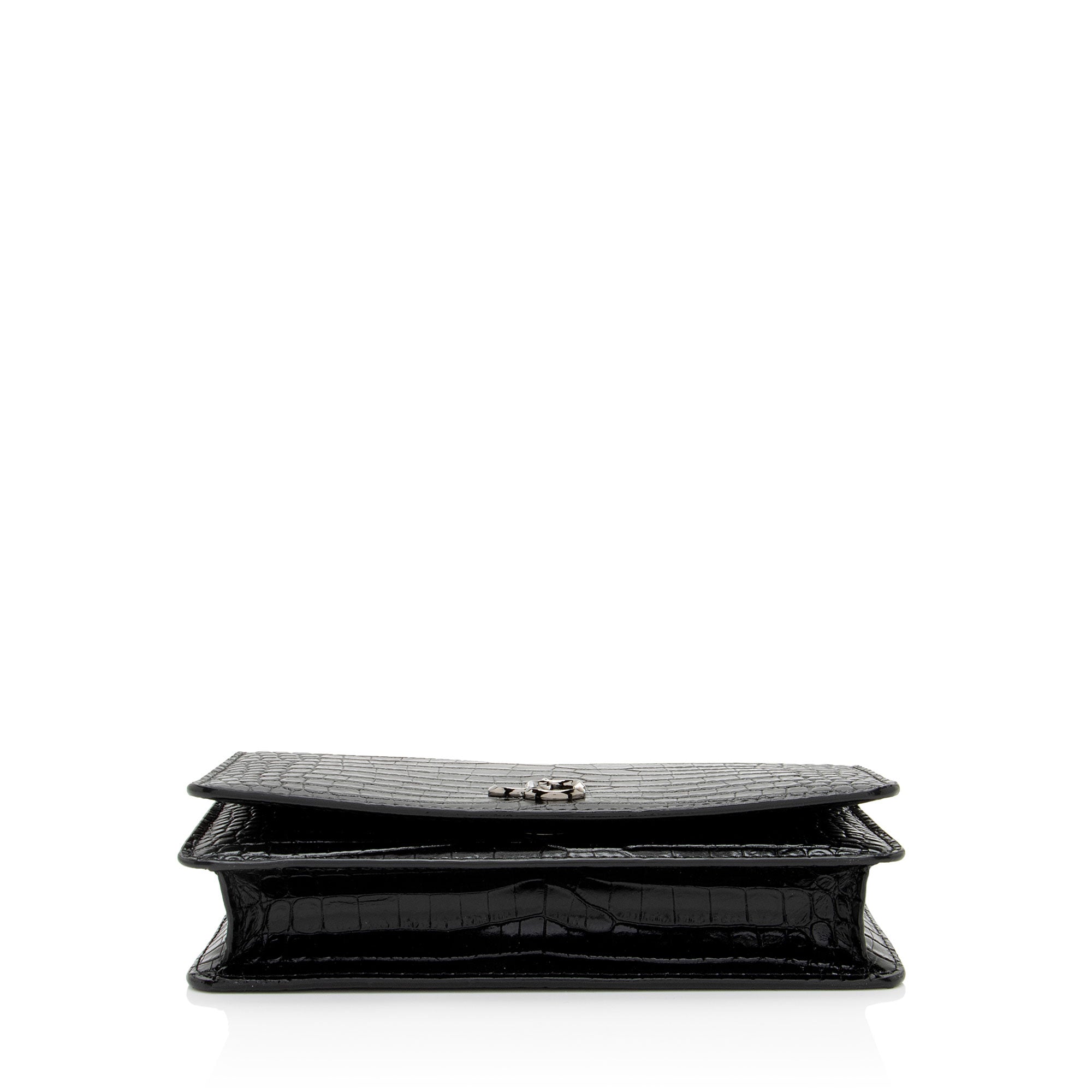 Jimmy Choo Croc Embossed Palace Wallet on Chain (SHF-RBjMRp)