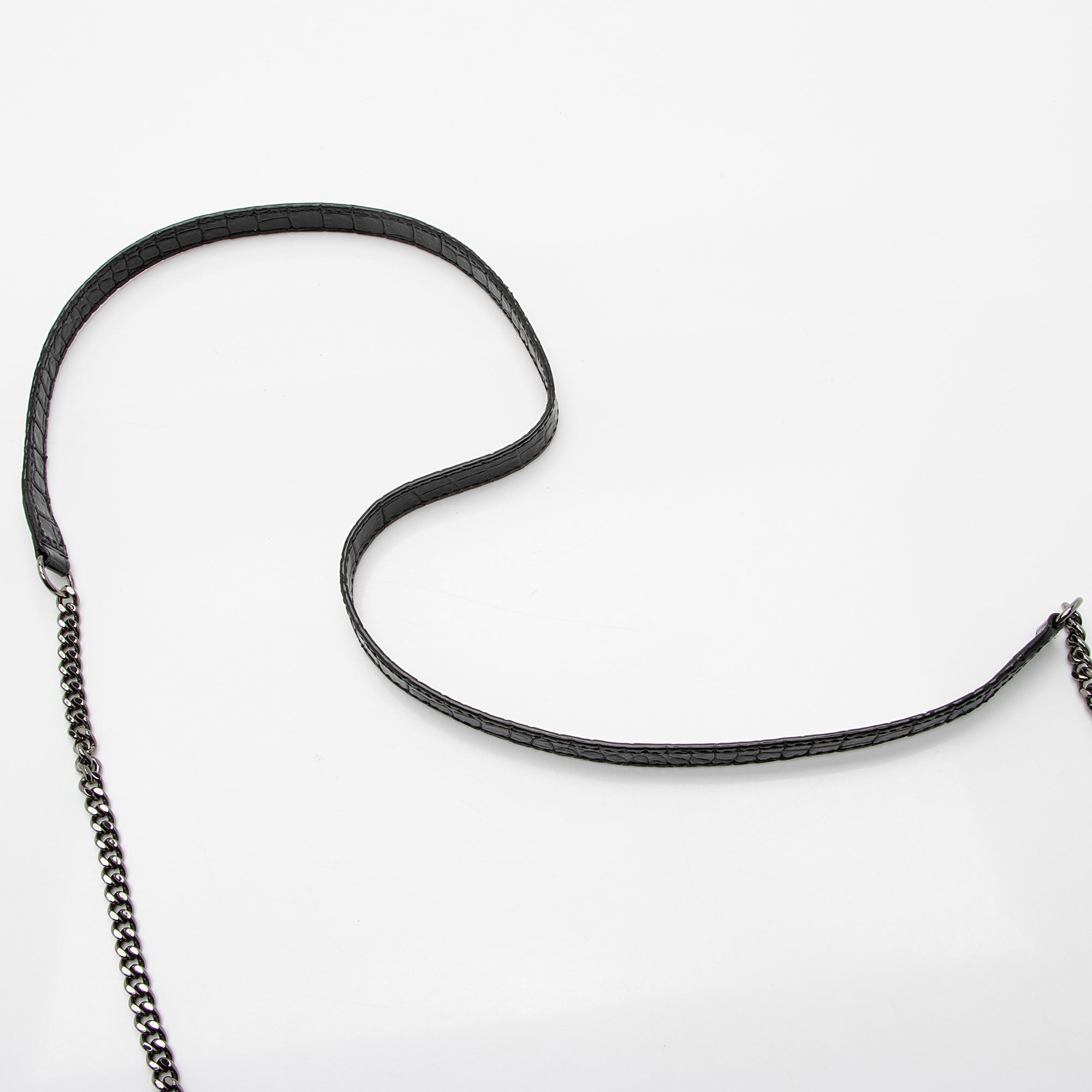 Jimmy Choo Croc Embossed Palace Wallet on Chain (SHF-RBjMRp)
