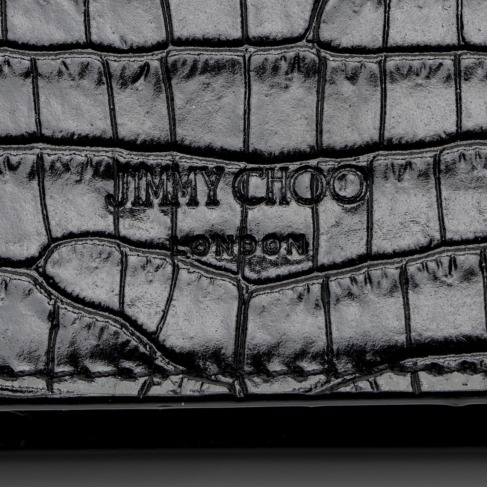 Jimmy Choo Croc Embossed Palace Wallet on Chain (SHF-RBjMRp)