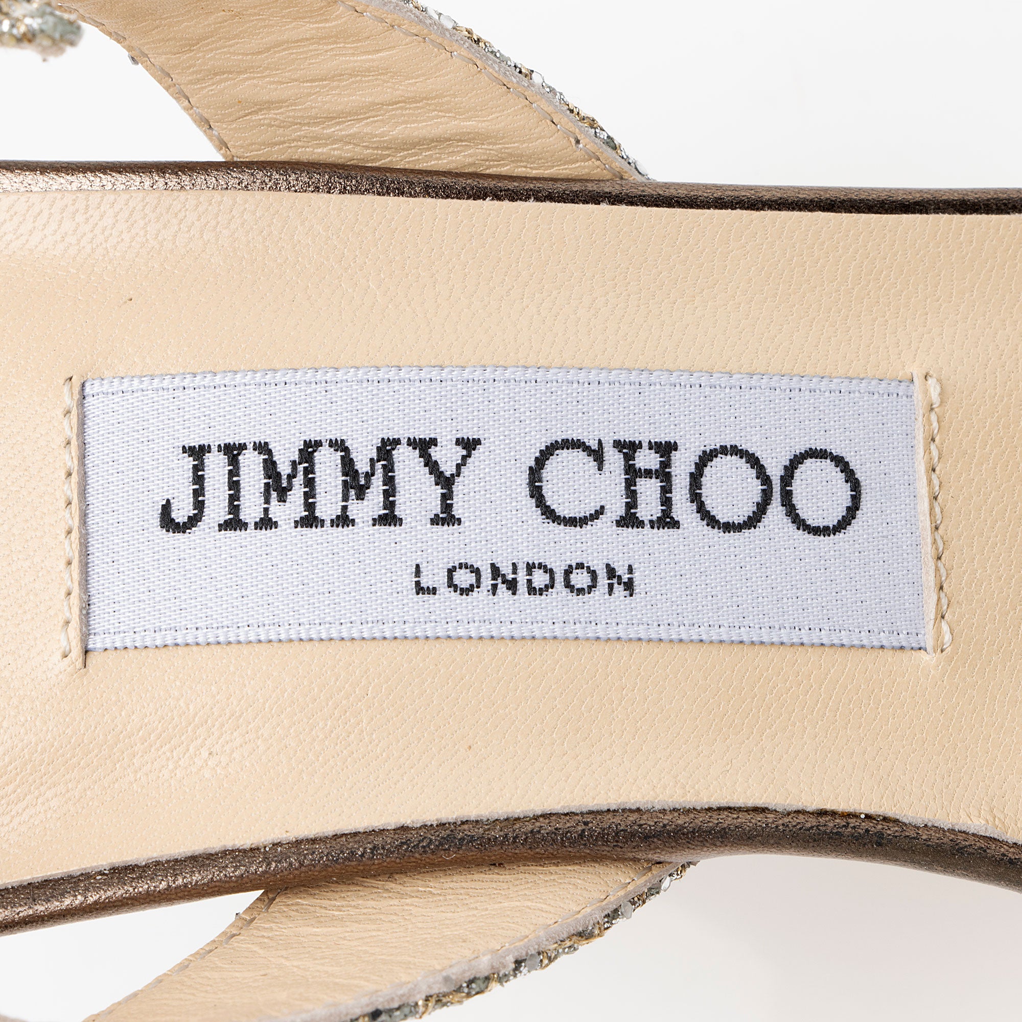 Jimmy Choo Glitter Leather India Slingback Sandals - Size 8 / 38