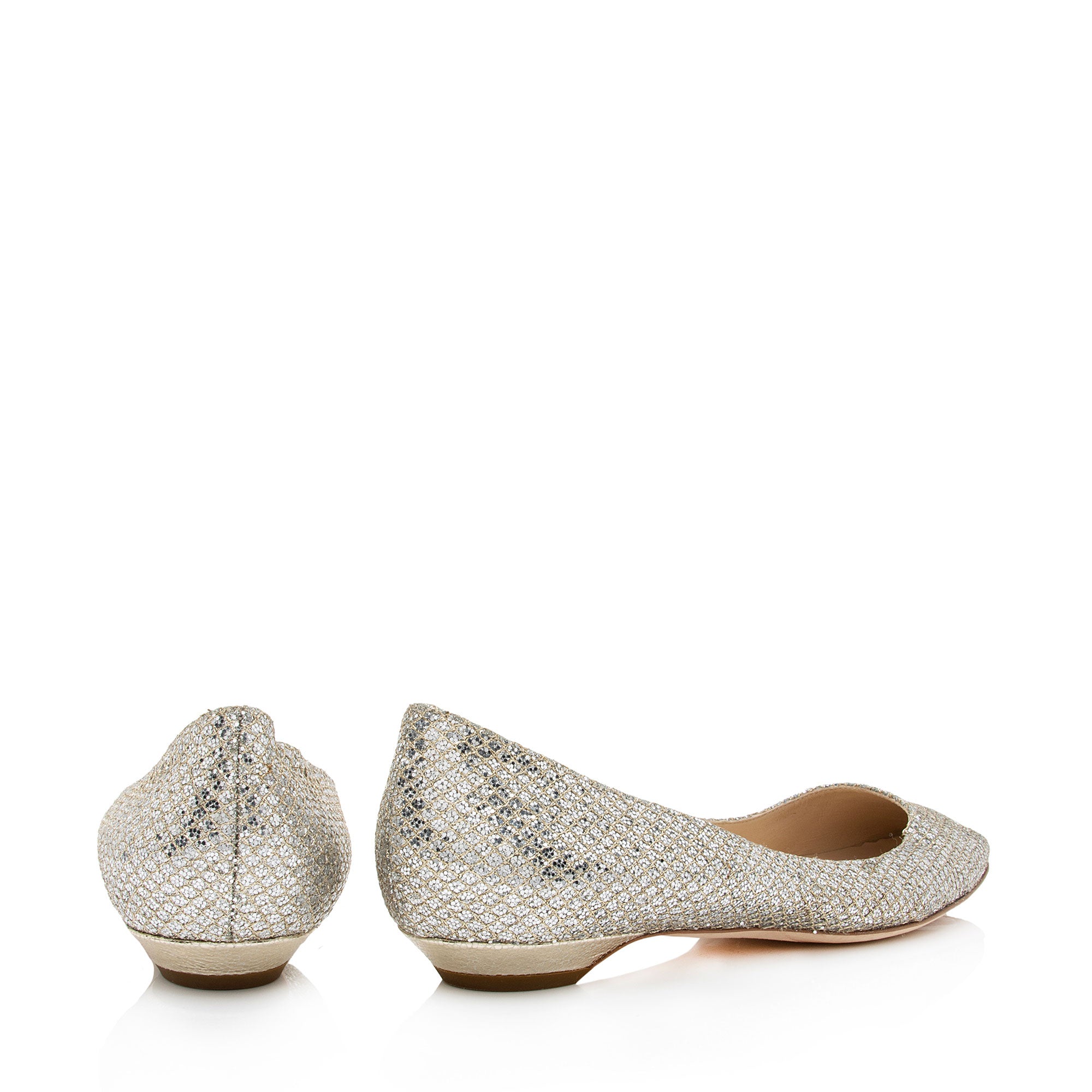 Jimmy Choo Glitter Lame Finlay Ballerina Flats - Size 10 / 40 (SHF-QeEUGd)