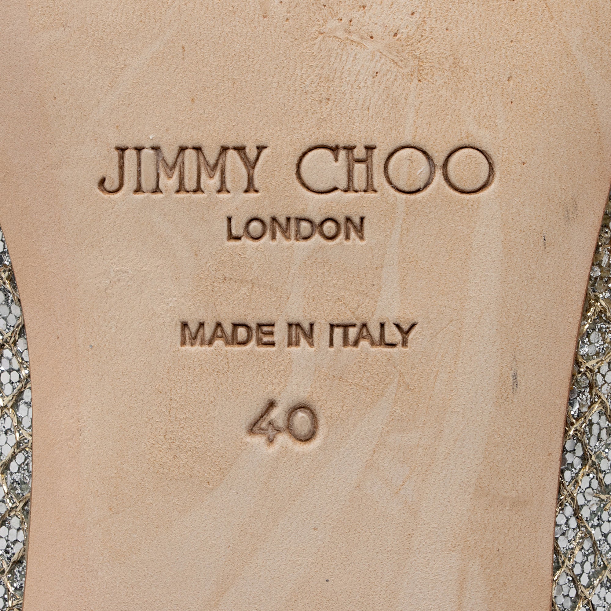 Jimmy Choo Glitter Lame Finlay Ballerina Flats - Size 10 / 40 (SHF-QeEUGd)