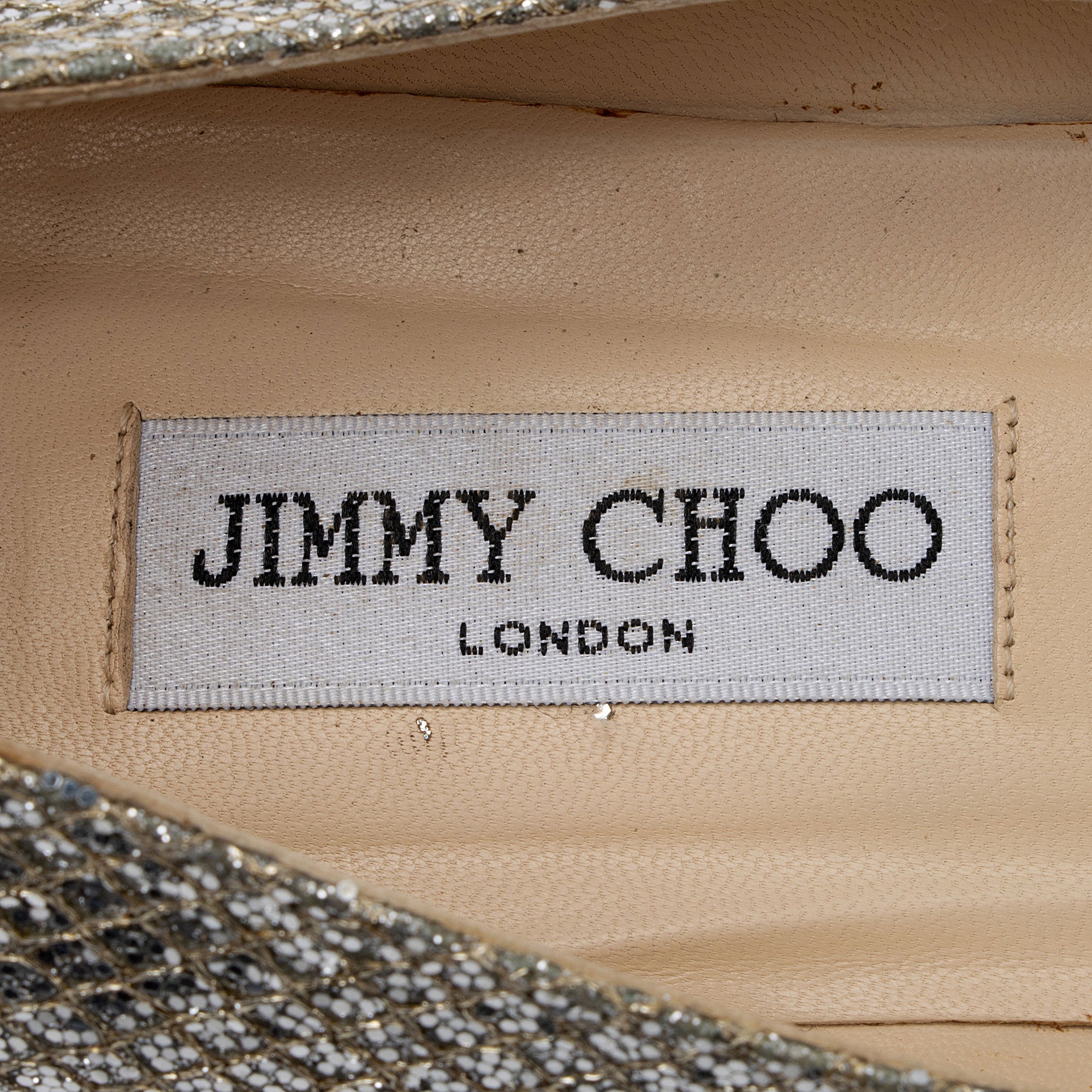 Jimmy Choo Glitter Lame Finlay Ballerina Flats - Size 10 / 40 (SHF-QeEUGd)