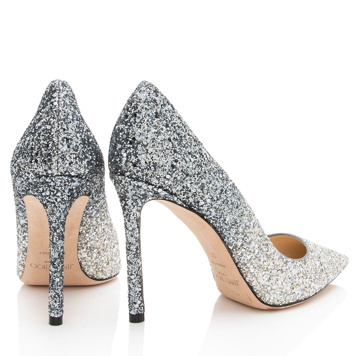 Jimmy Choo Glitter Romy Pumps - Size 7 / 37