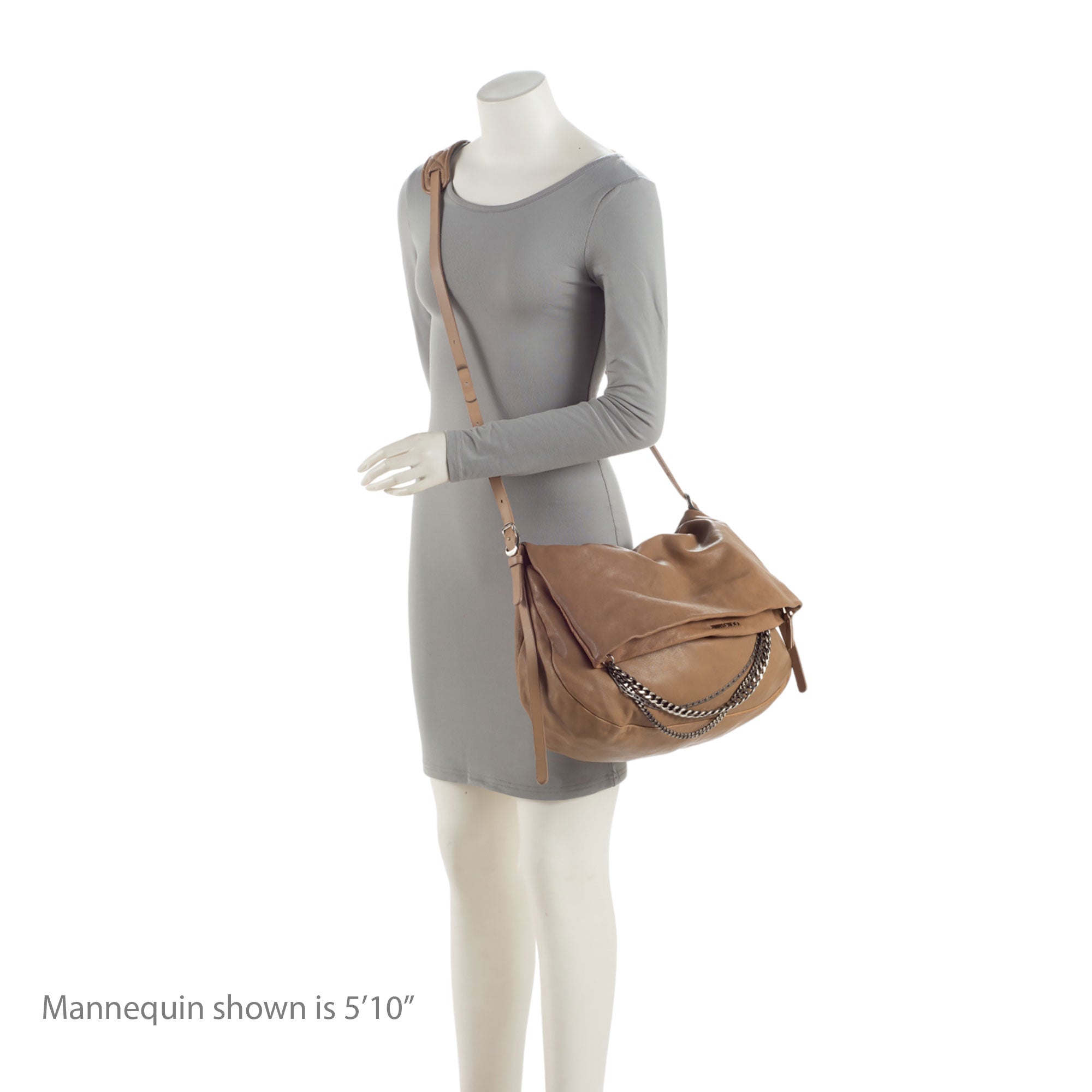 Jimmy Choo Leather Biker Saddle Chain Large Shoulder Bag