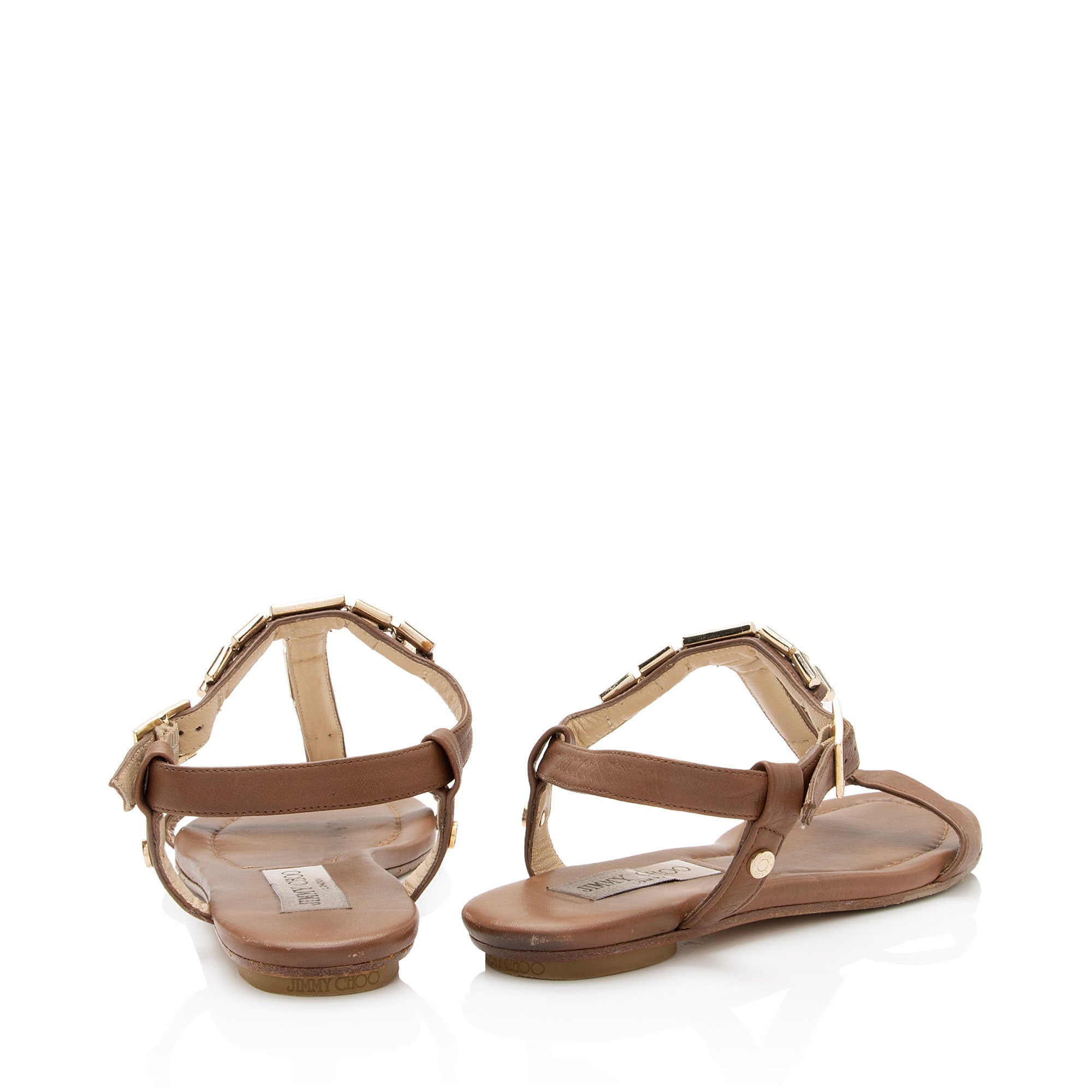 Jimmy Choo Leather Narcissa T-Strap Sandals - Size 8 / 38 (SHF-oLA4Rv)