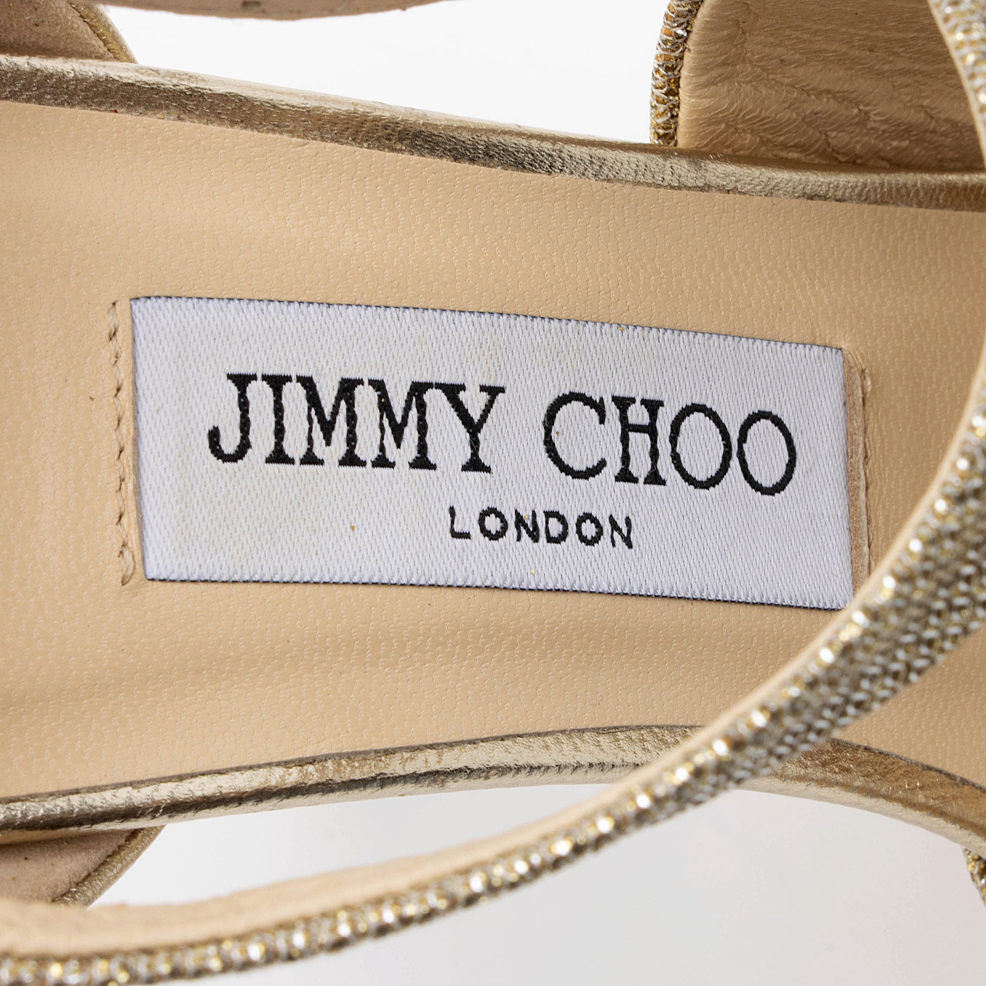 Jimmy Choo Metallic Leather Glitter Lame Tyne Peep Toe Pumps - Size 7 / 37 (SHF-Y1uCdN)