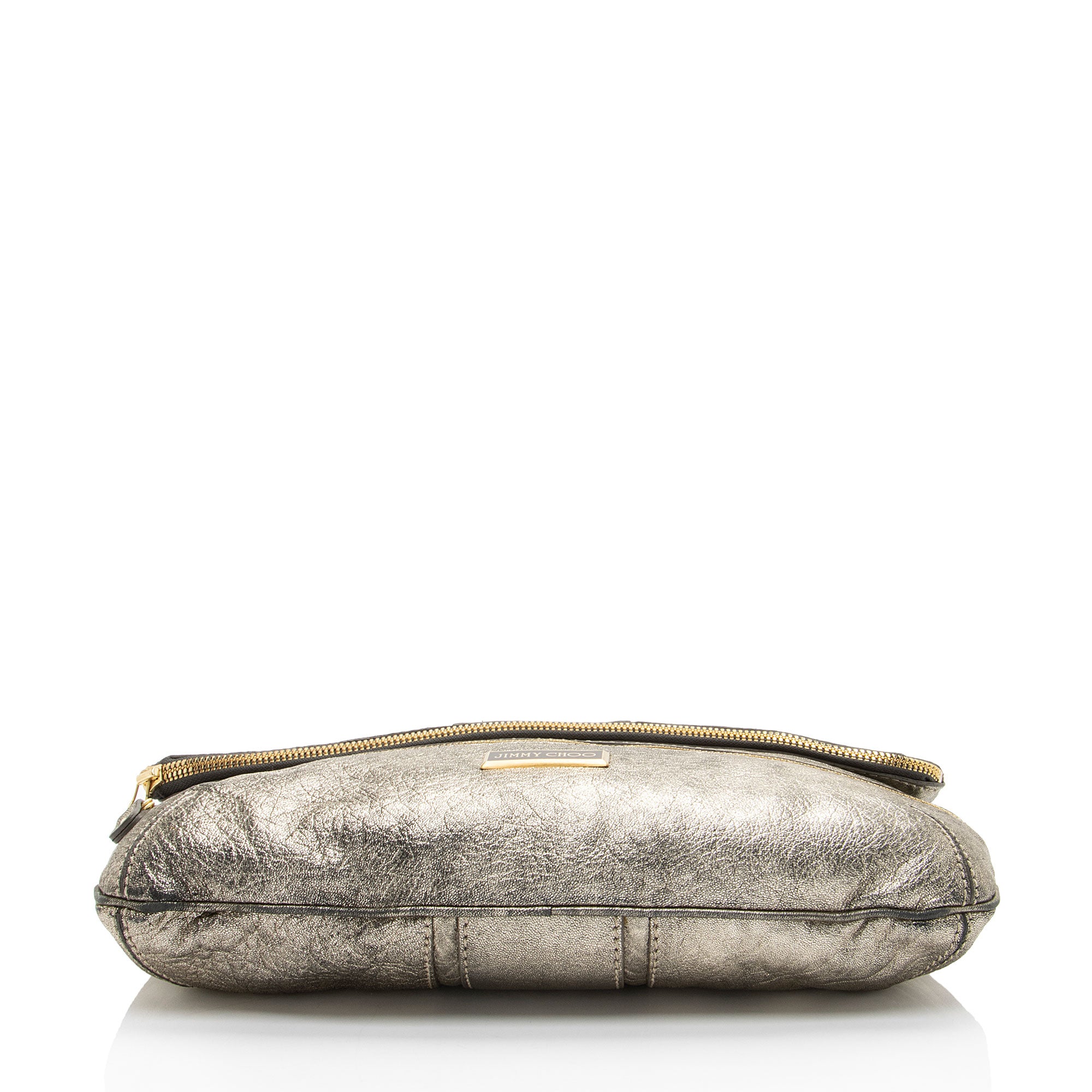 Jimmy Choo Metallic Leather Marin Fold Over Clutch