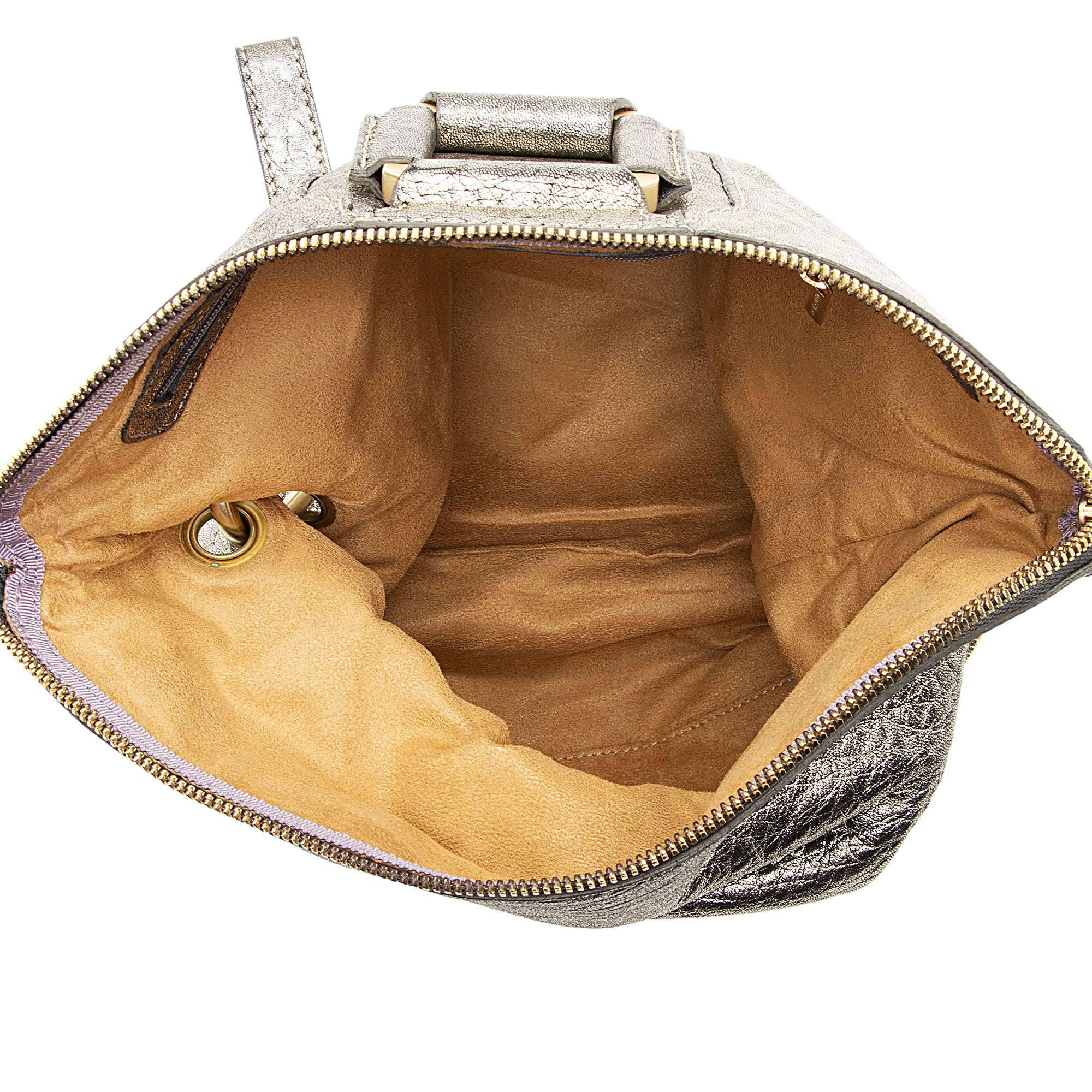 Jimmy Choo Metallic Leather Marin Fold Over Clutch