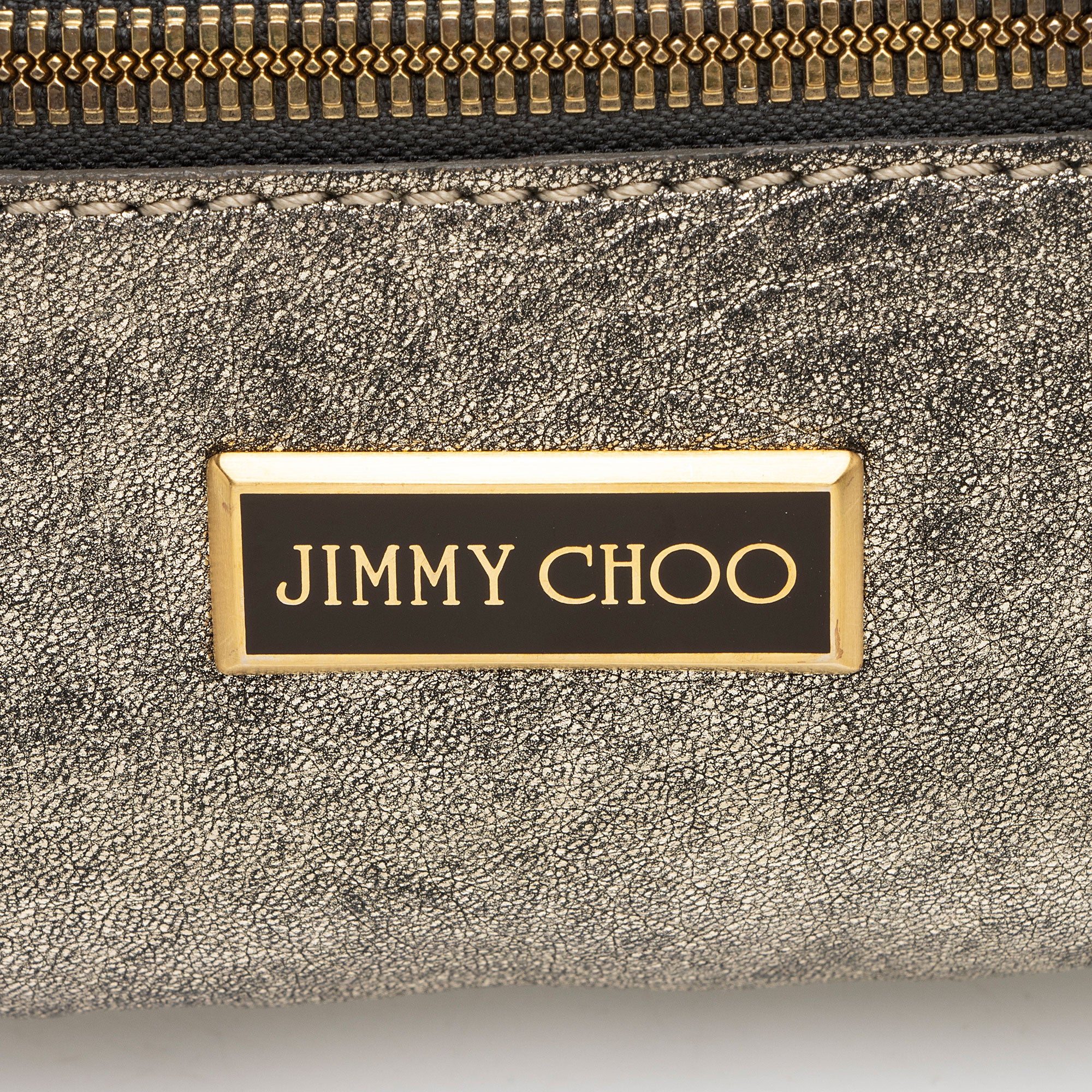 Jimmy Choo Metallic Leather Marin Fold Over Clutch