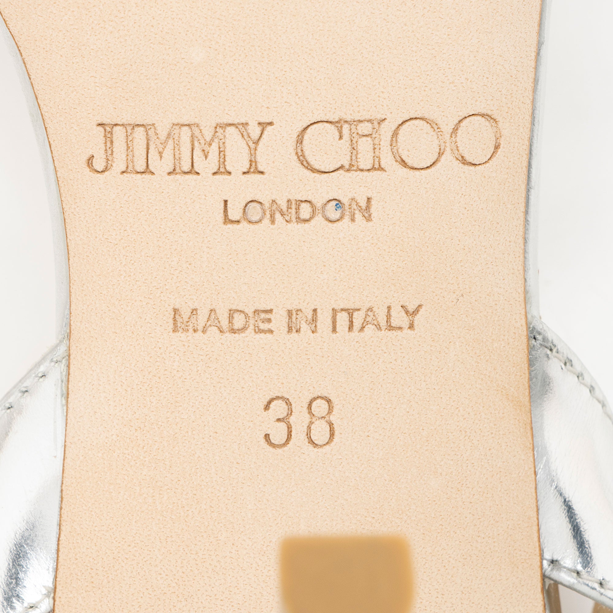 Jimmy Choo Metallic Leather India Slingback Sandals - Size 8 / 38