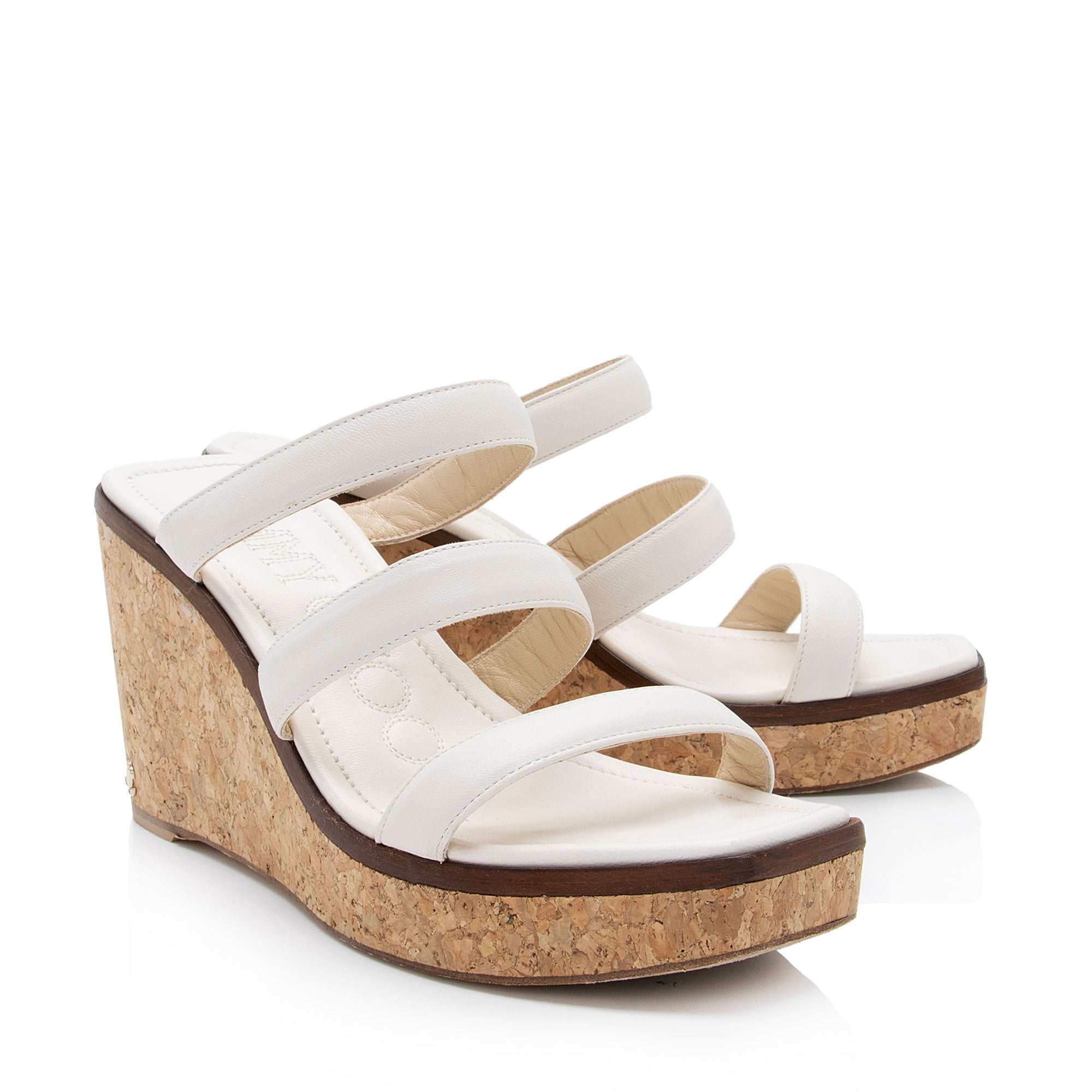 Jimmy Choo Leather Athenia Wedge Sandals - Size 9 / 39 (SHF-WVgRIW)