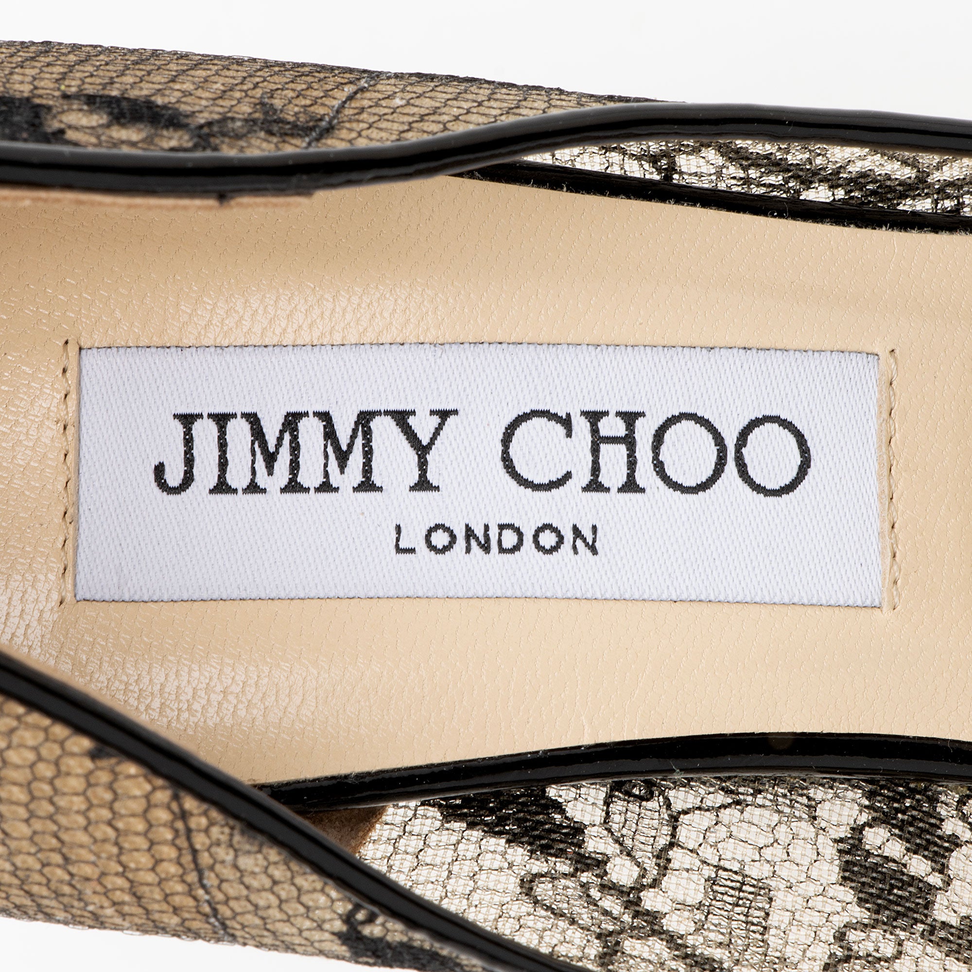 Jimmy Choo Patent Leather Lace Amika Pumps - Size 7.5 / 37.5