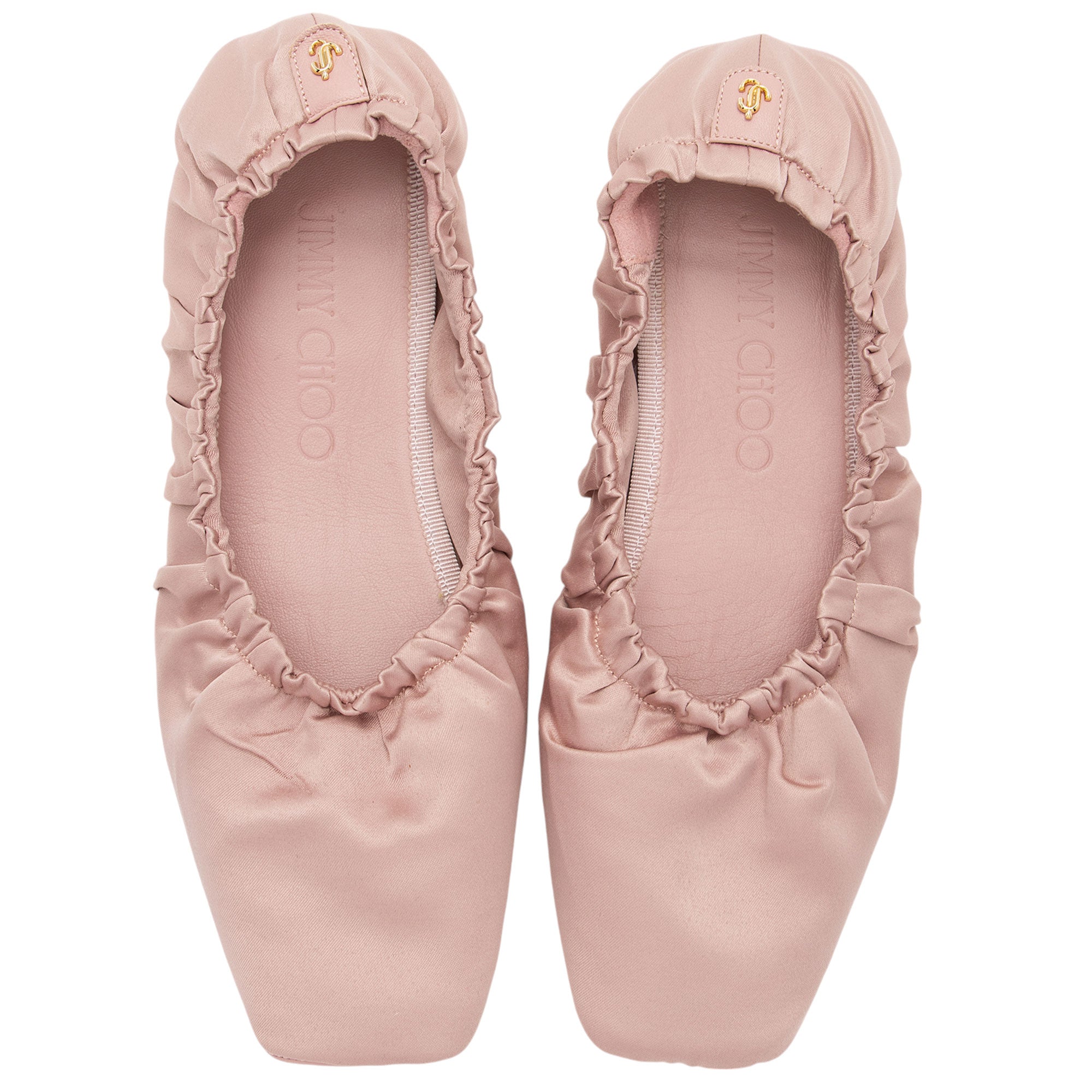 Jimmy Choo Satin Bardo Ballet Flats - Size 8 / 38