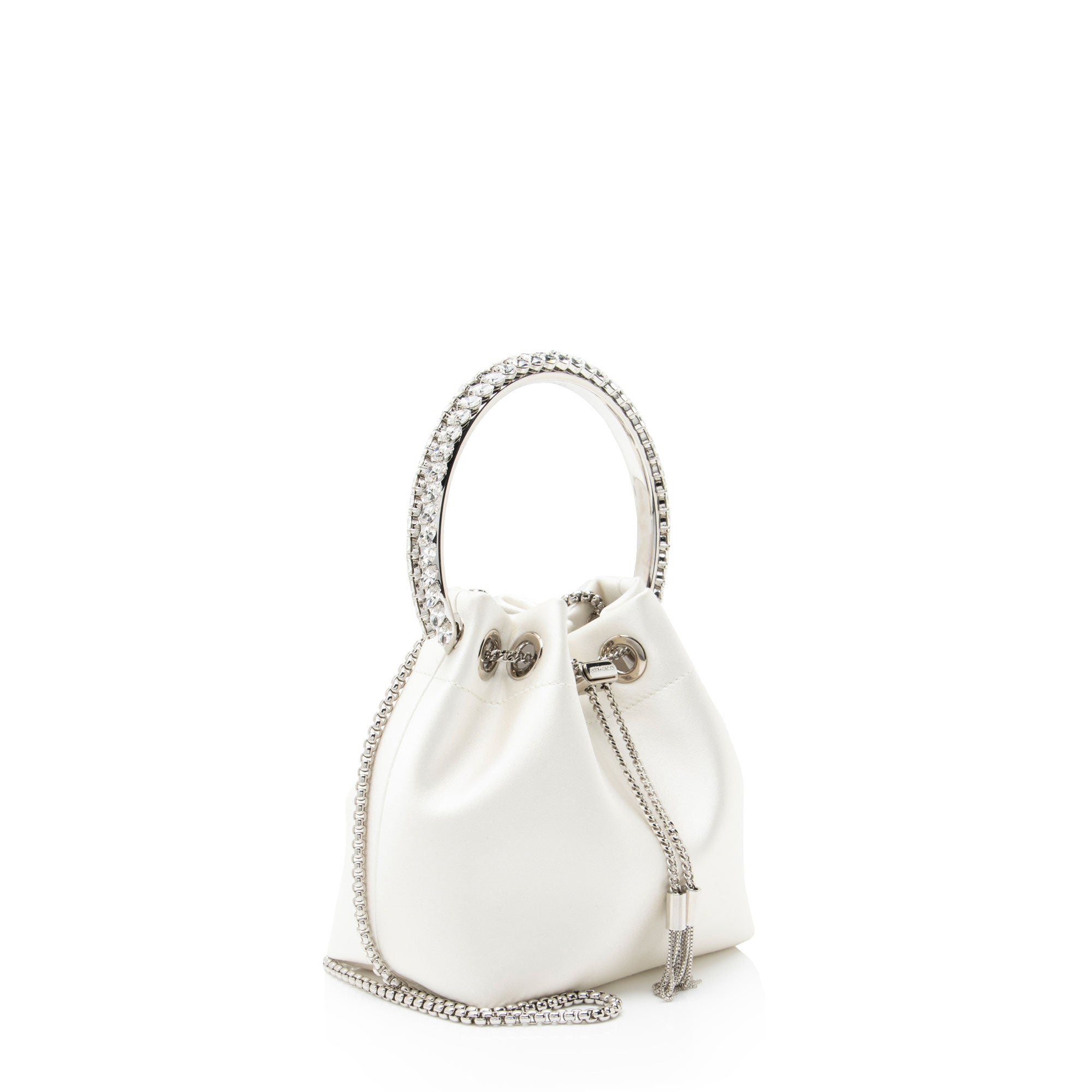 Jimmy Choo Satin Crystal Bon Bon Bucket Bag