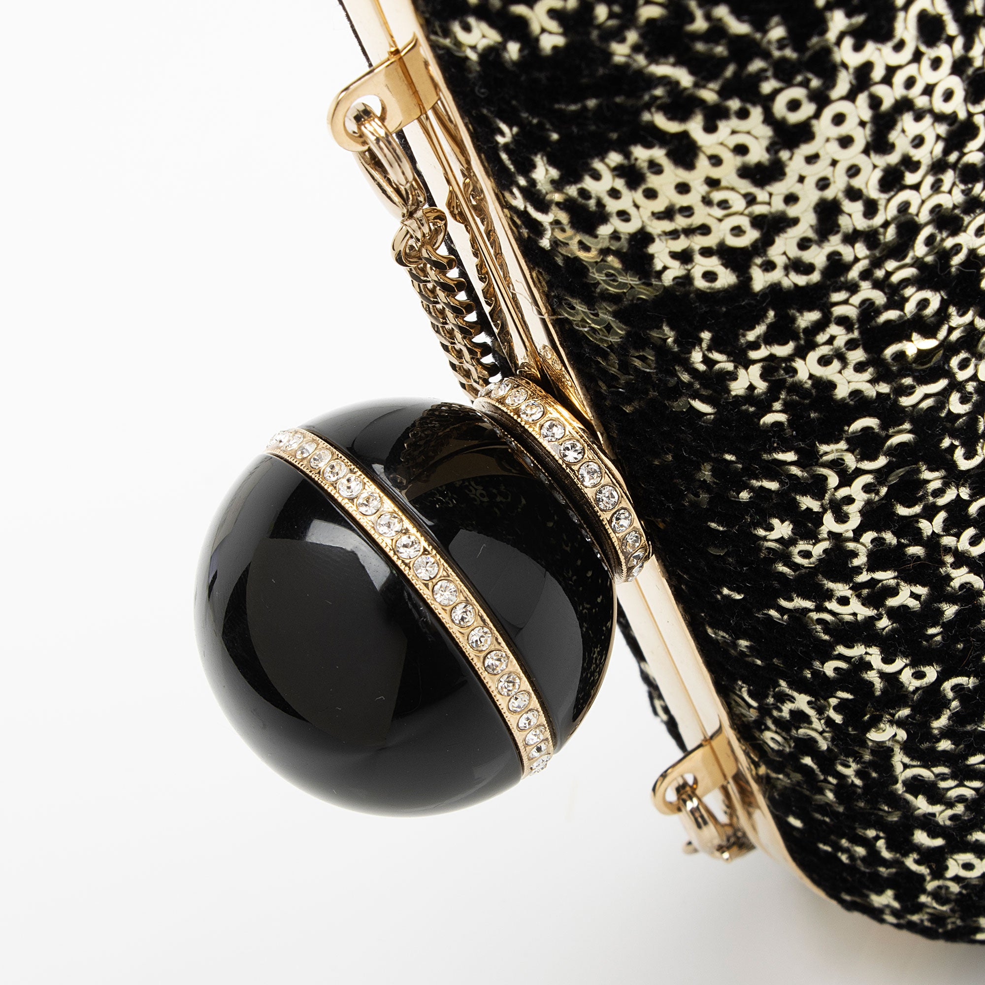 Jimmy Choo Sequin Velvet Crystal Cloud Chain Clutch (SHF-o3YOl8)