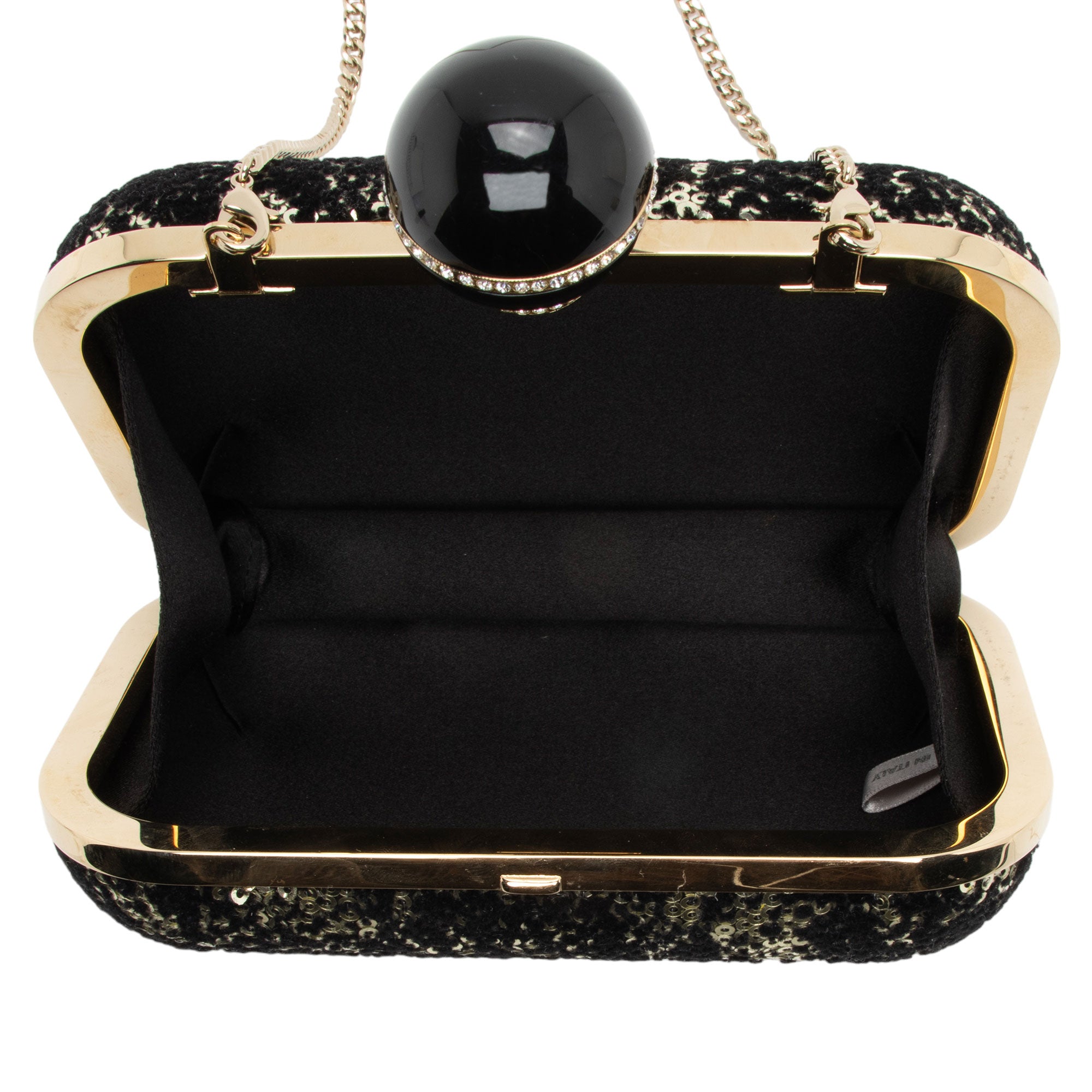 Jimmy Choo Sequin Velvet Crystal Cloud Chain Clutch (SHF-o3YOl8)