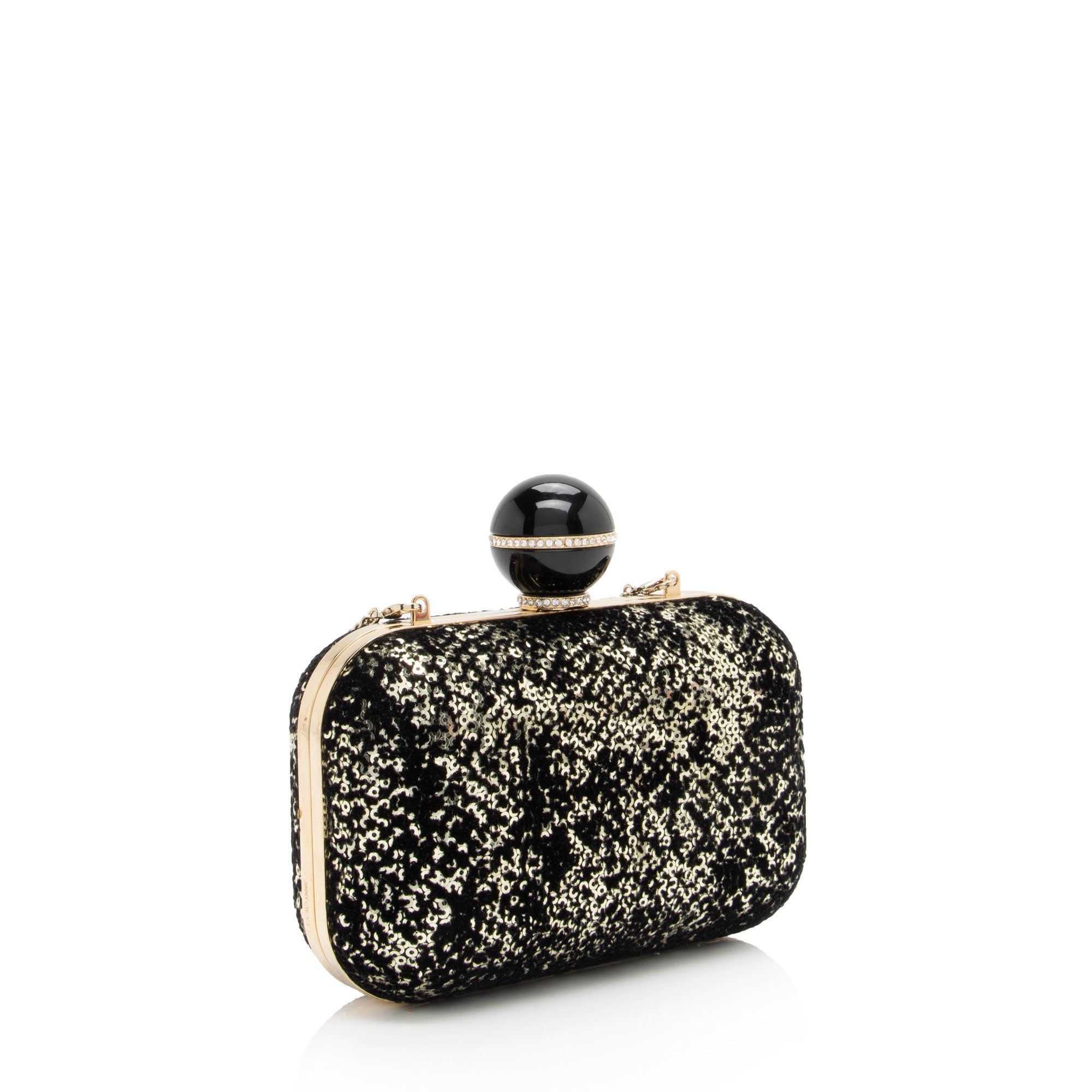 Jimmy Choo Sequin Velvet Crystal Cloud Chain Clutch (SHF-o3YOl8)