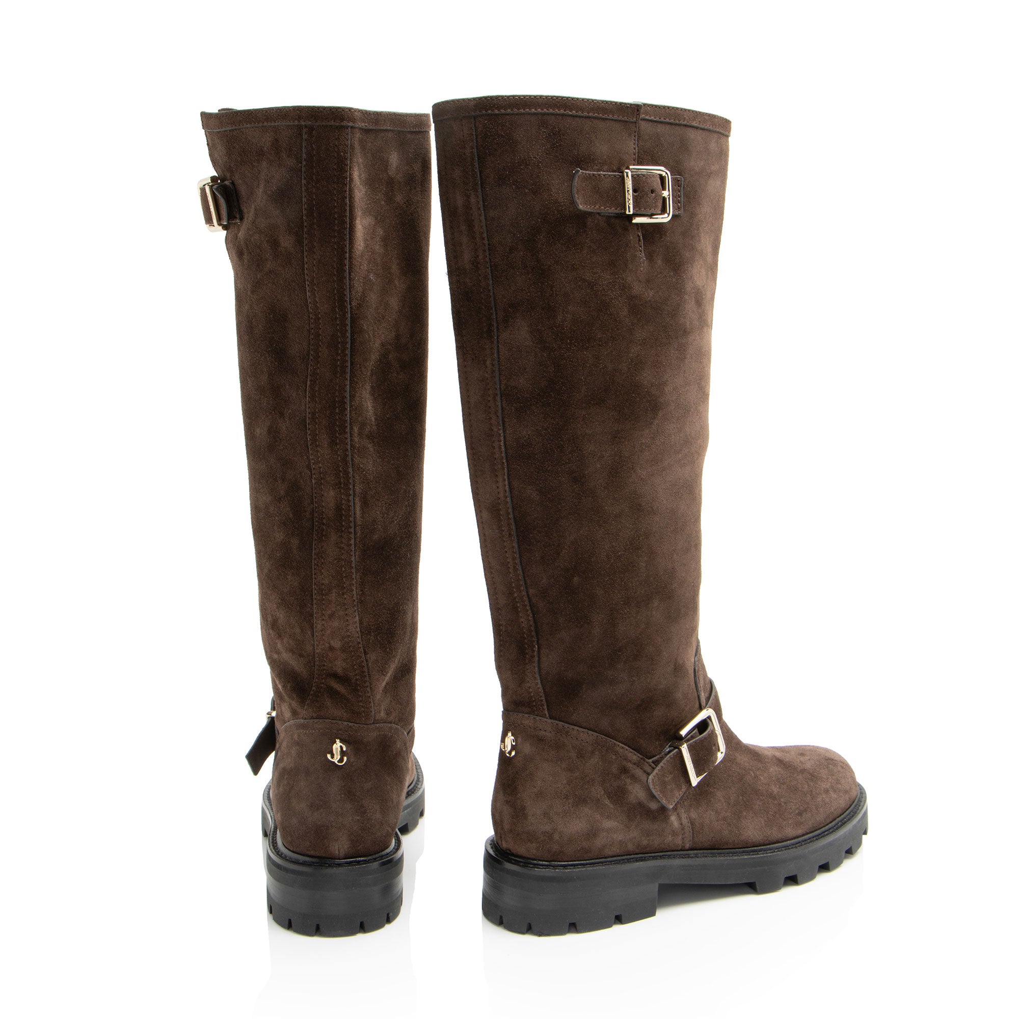 Jimmy Choo Suede Crosta Biker Boots - Size 9.5 / 39.5