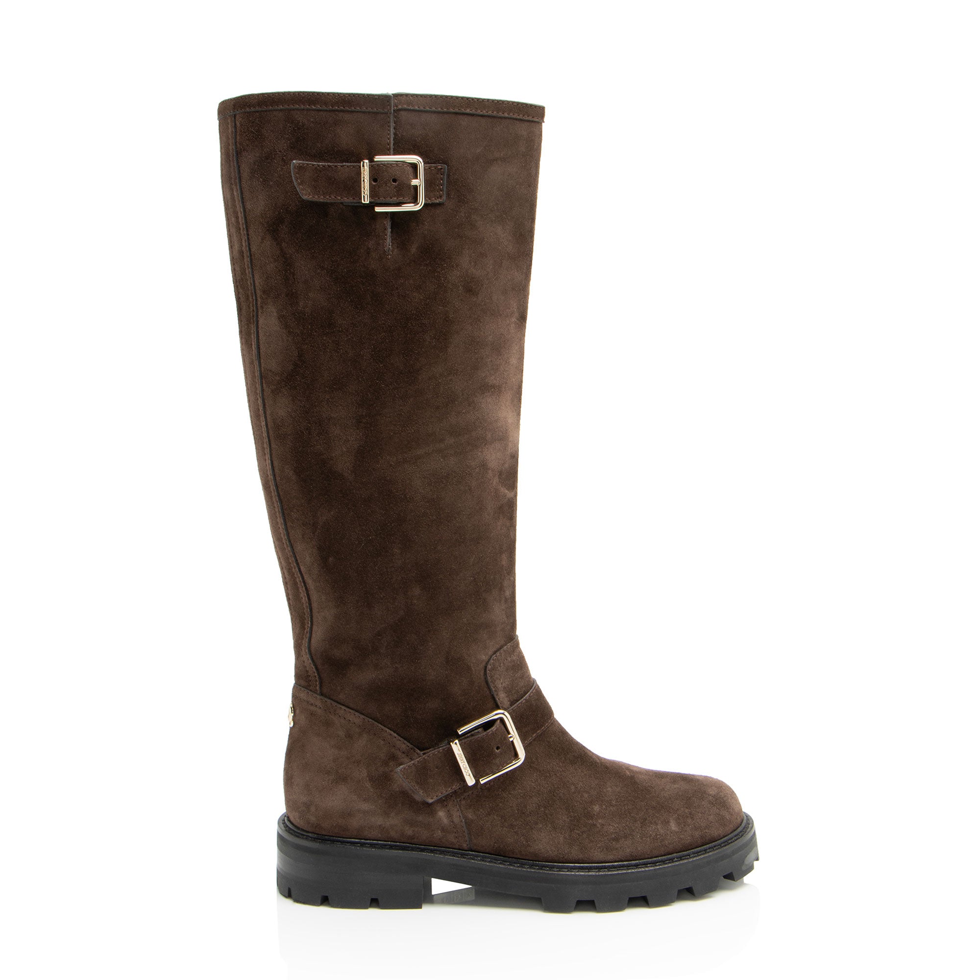 Jimmy Choo Suede Crosta Biker Boots - Size 9.5 / 39.5