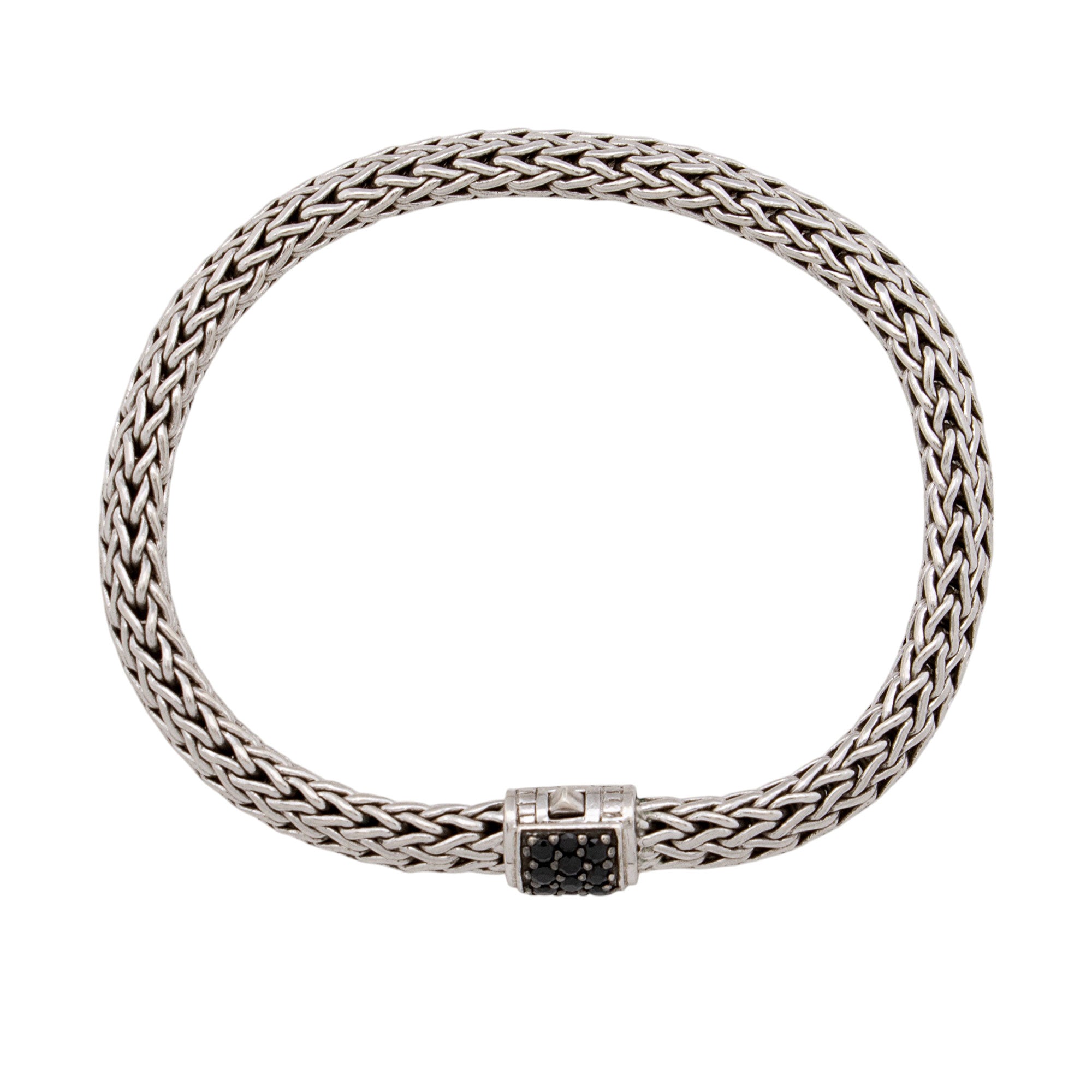 John Hardy Sterling Silver Black Sapphire Small Chain Bracelet