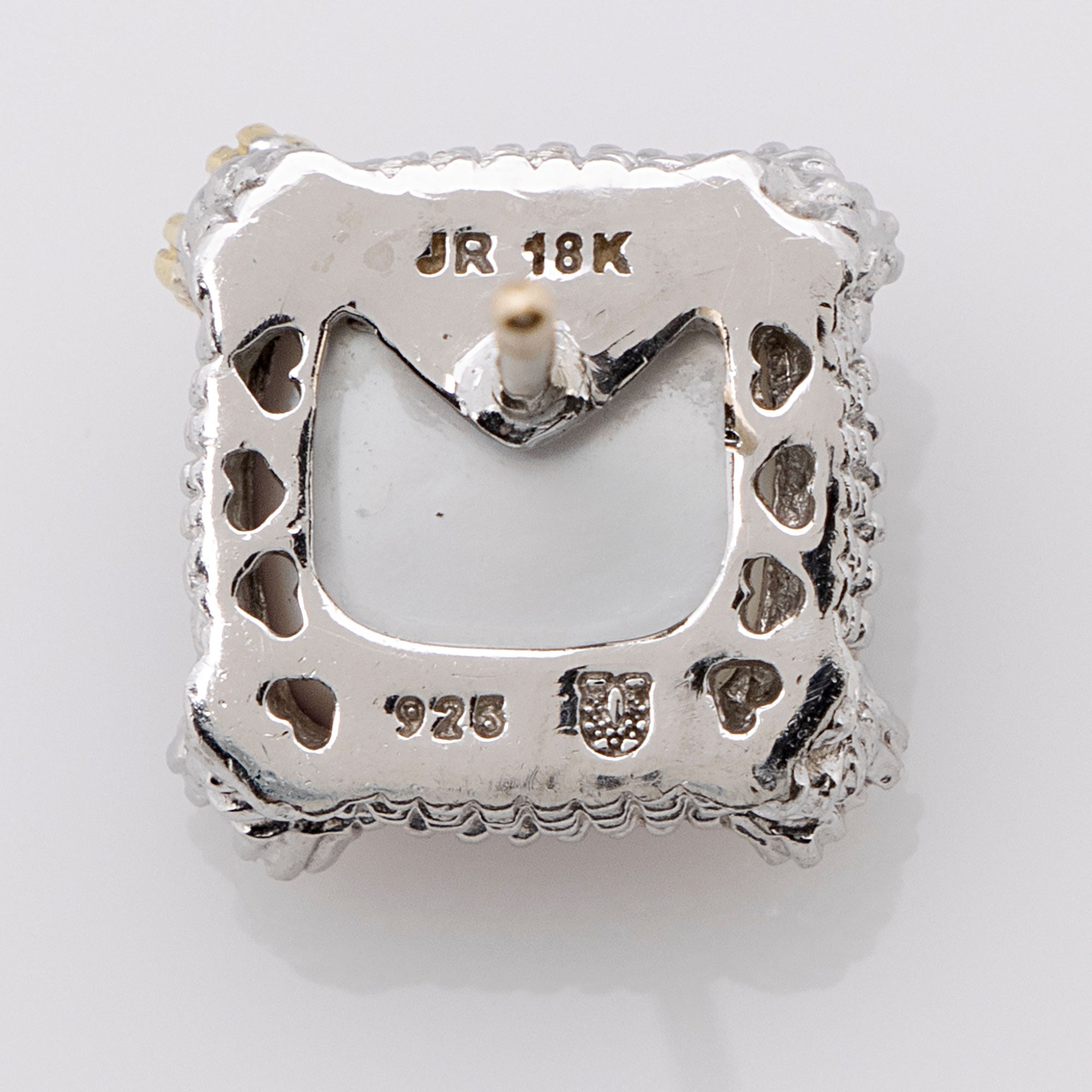 Judith Ripka Sterling Silver 18k Gold Diamond Amethyst Stud Earrings (SHF-xWXwkW)